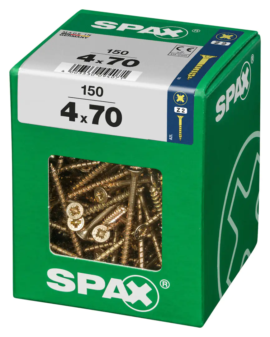 Spax Universalschrauben 4.0 x 70 mm PZ 2 - 150 Stk.
