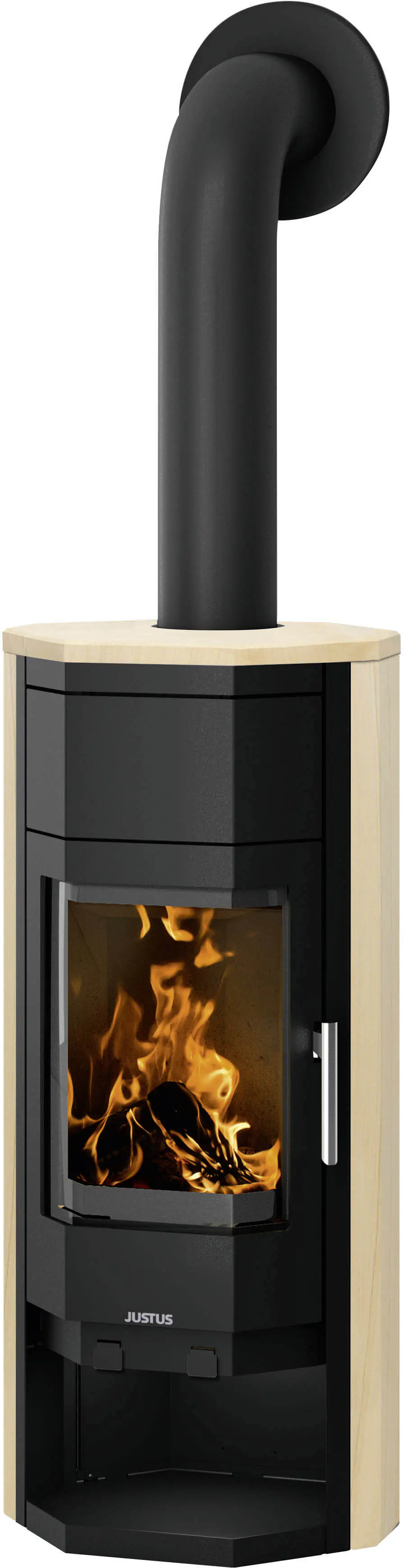 Justus Kaminofen Usedom 5 W+ 2.0 Sandstein Grundgerät schwarz 5,5 kW