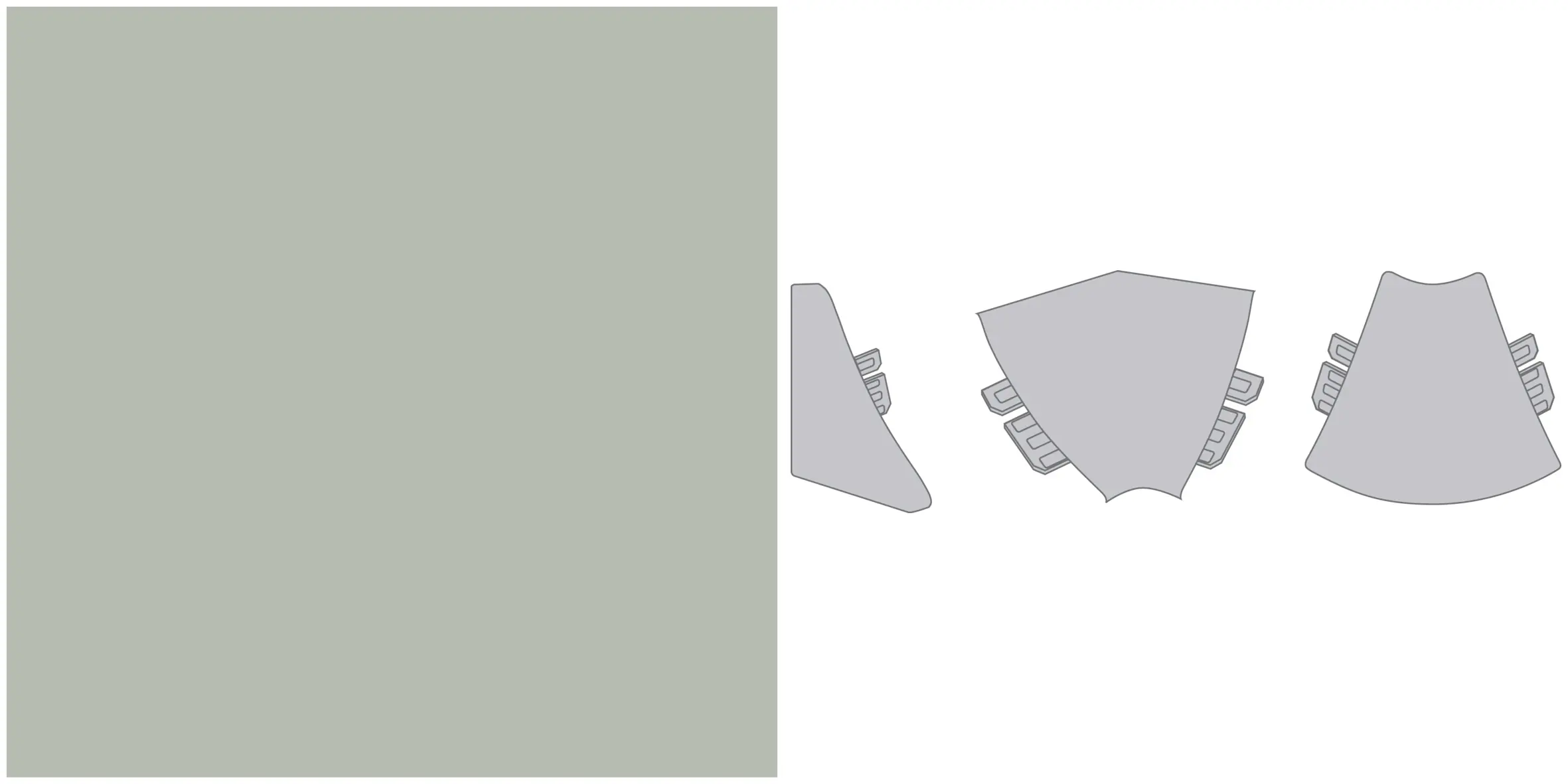 Getalit Abschlusskappen Arbeitsplatten Formteil Plus 3,5 x 2,5 cm grau/grün - 2 Stück