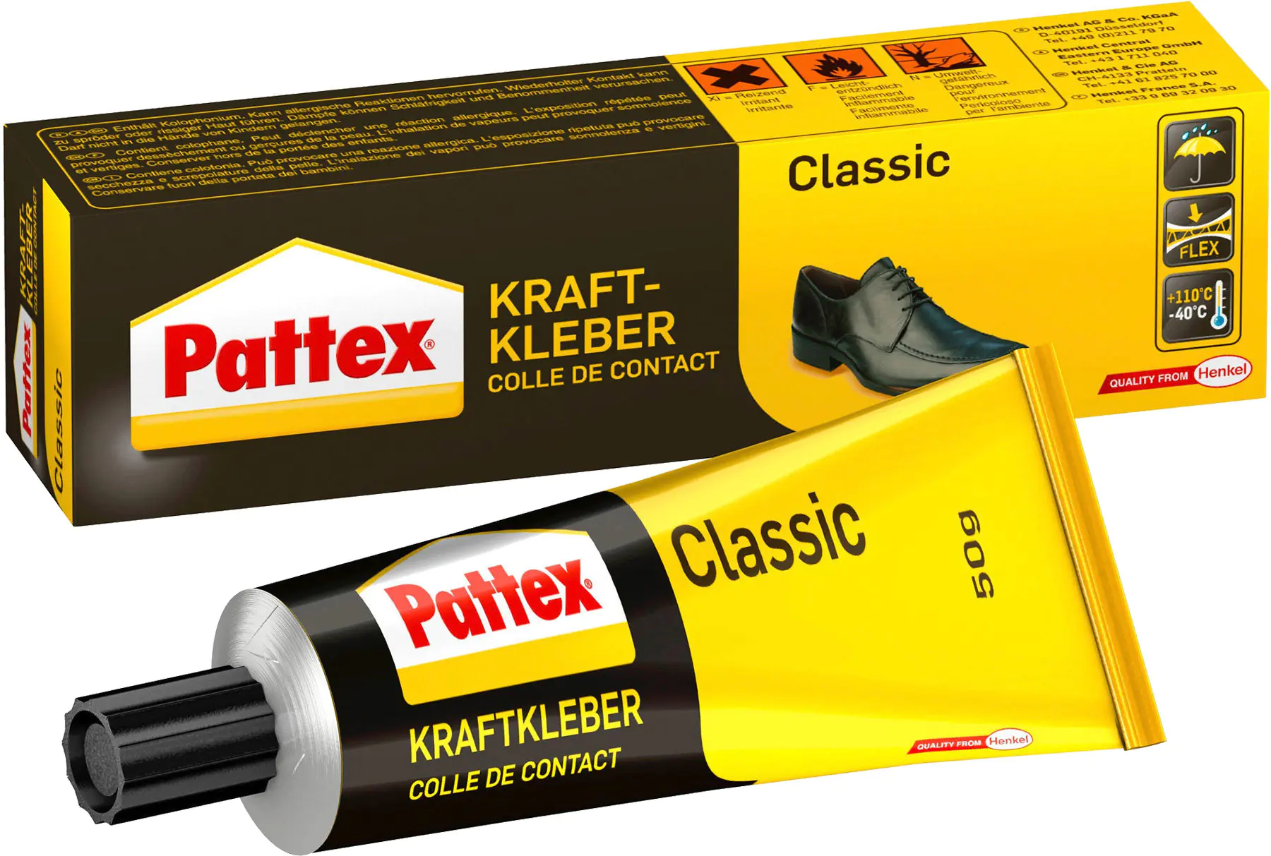 Pattex Kraftkleber Classic 50 g Tube, gelblich Pattex Kraftkleber Classic 50 g Tube, gelblich
