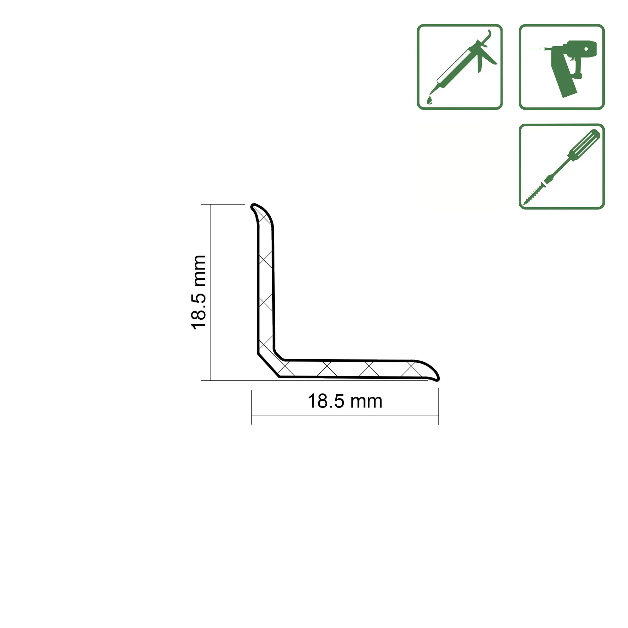 FN Neuhofer Knickwinkelleiste 500 cm 18,5 x 18,5 mm weiß