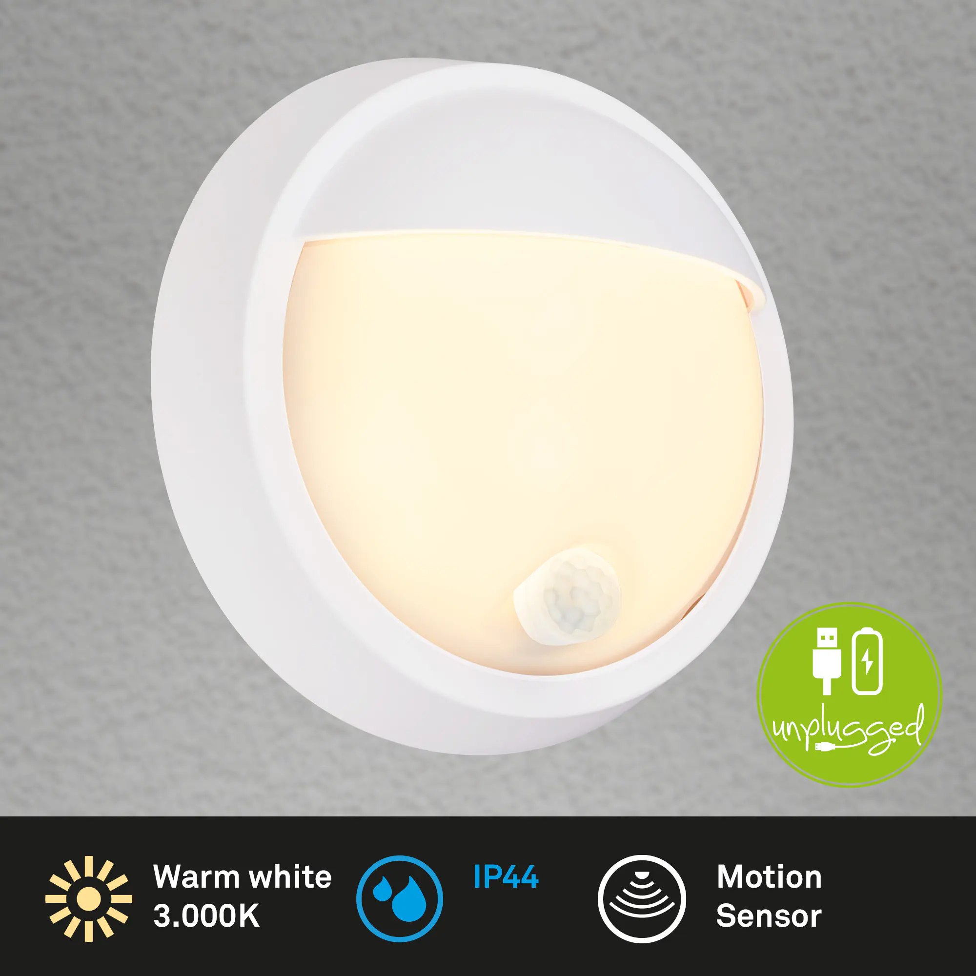 Briloner LED Außenwandleuchte Puni Akku 4W weiß Bewegungssensor warmweiß Briloner LED Außenwandleuchte Puni Akku 4W weiß Bewegungssensor warmweiß