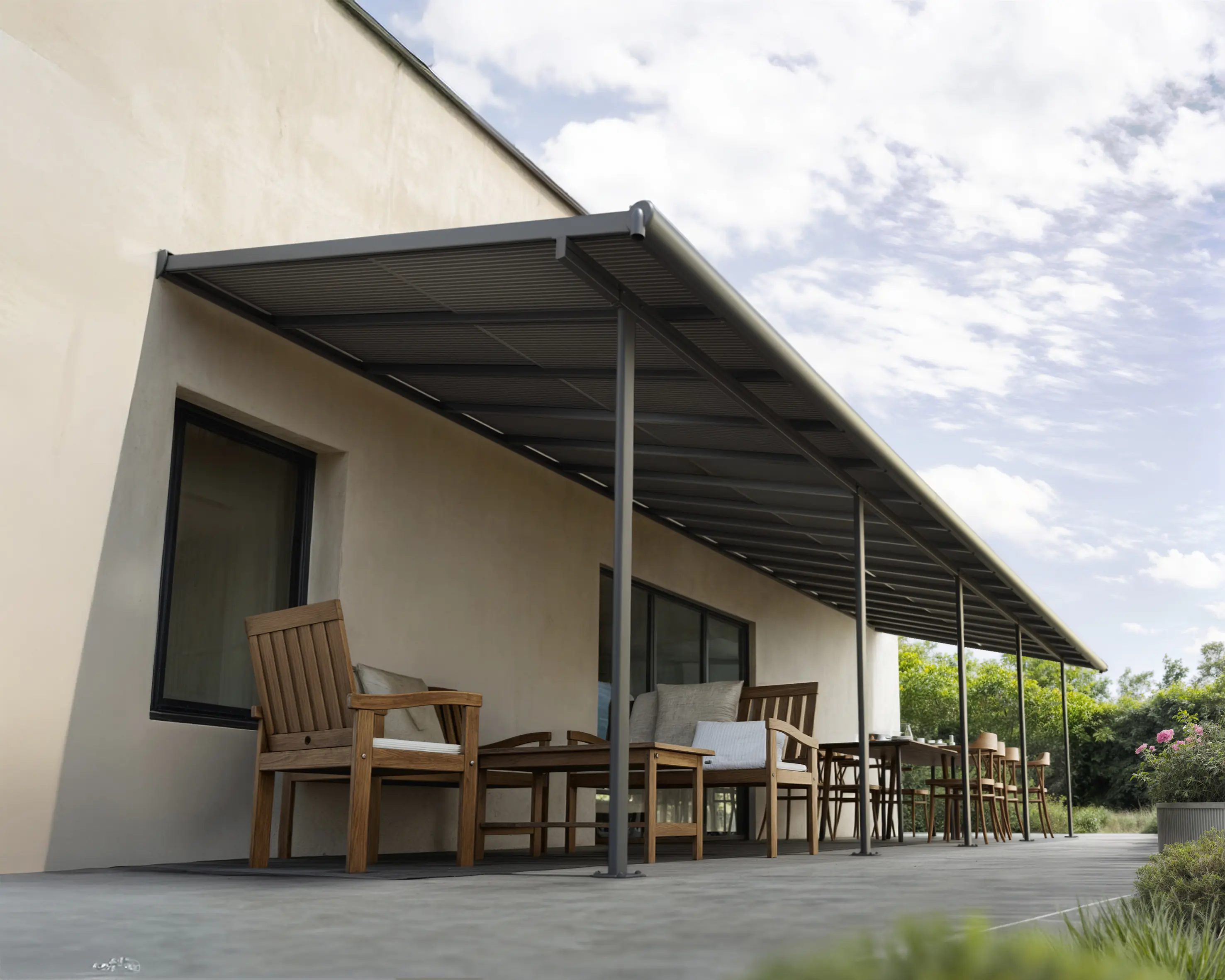 Canopia Terrassenüberdachung Sierra Cabrio 1044 x 295 cm grau 