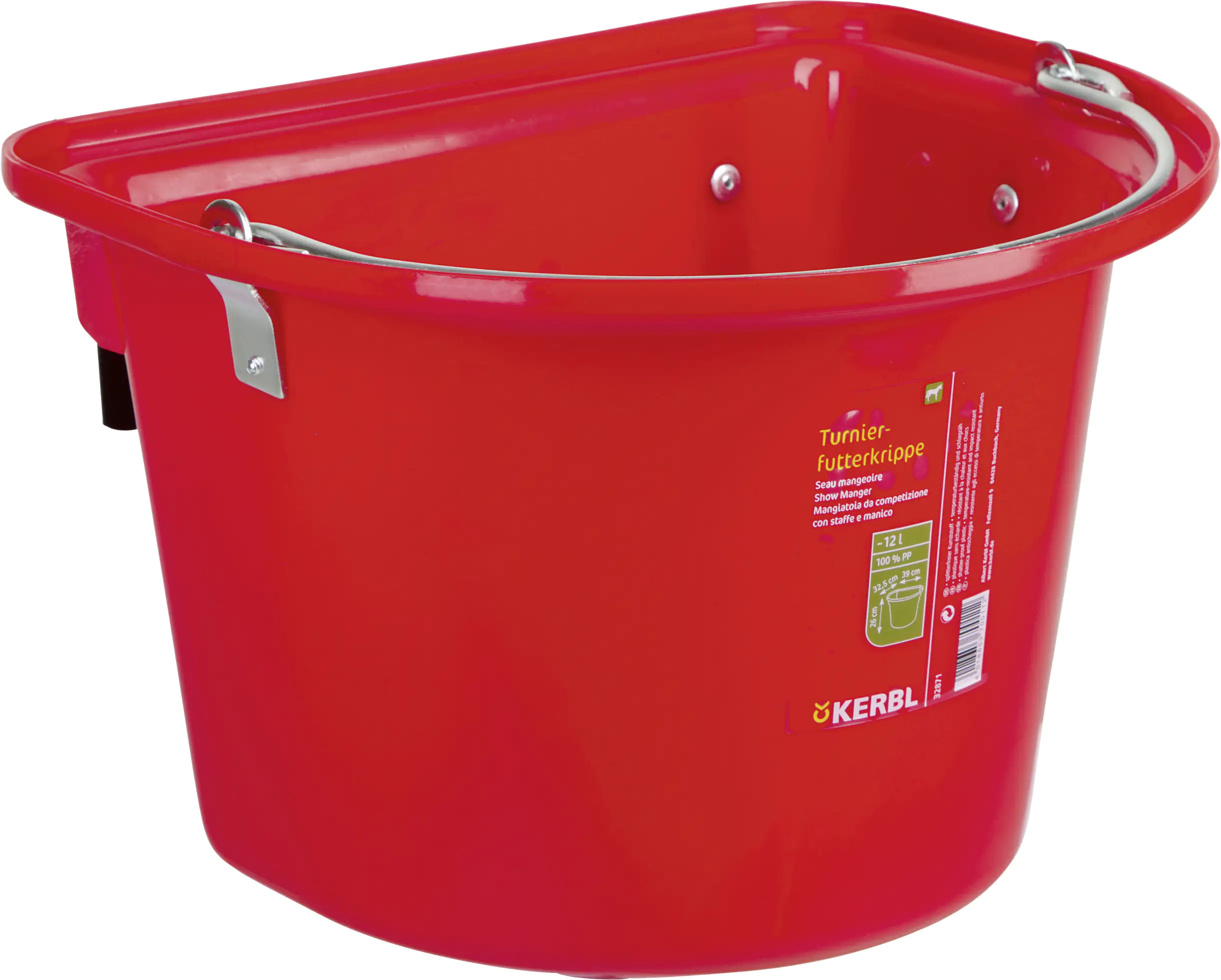 Kerbl Futterkrippe rot mit Einhängebügel + Tragegriff