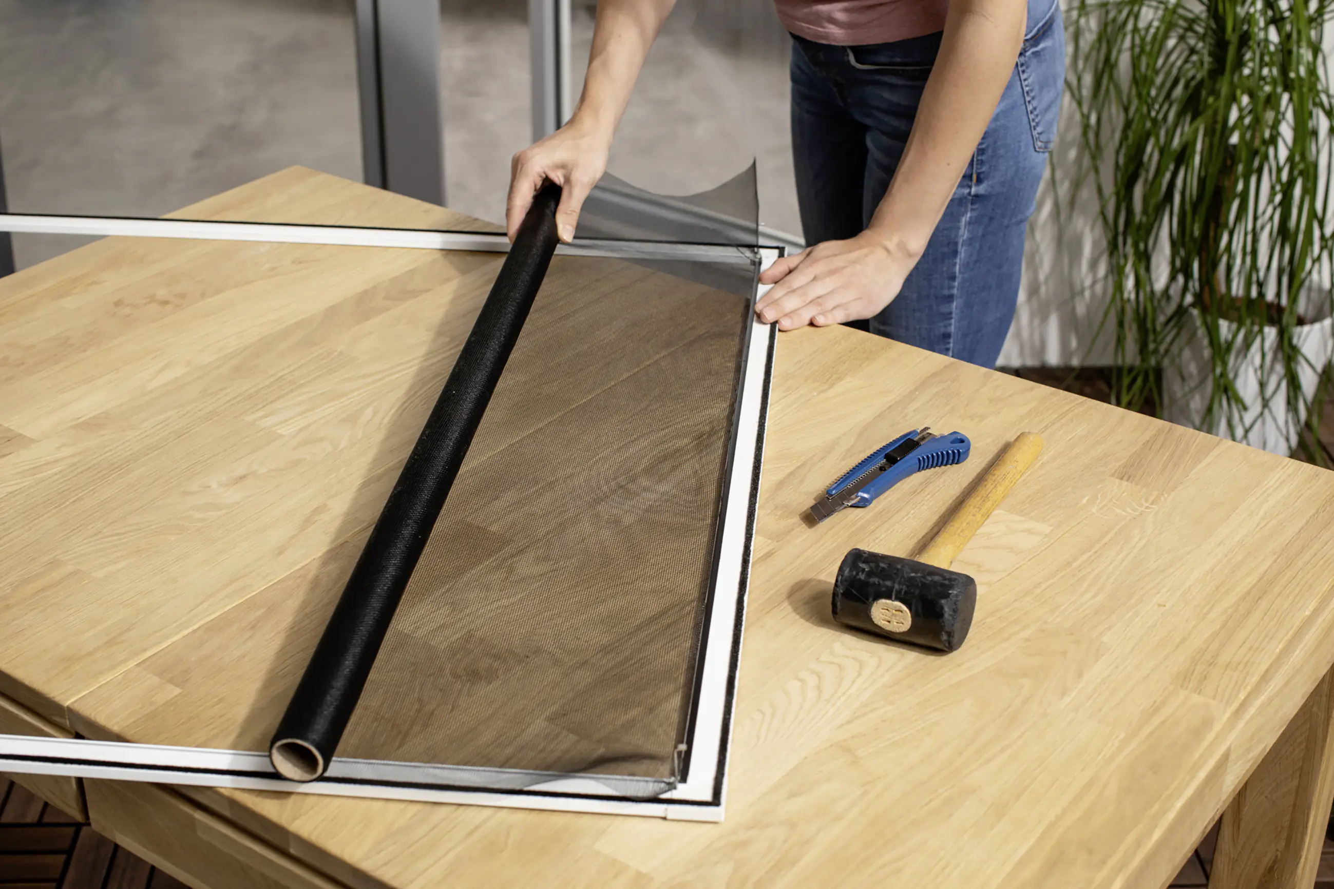 Primaster Fliegengitter-Rolle 140 x 150 cm grau/grau kürzbar