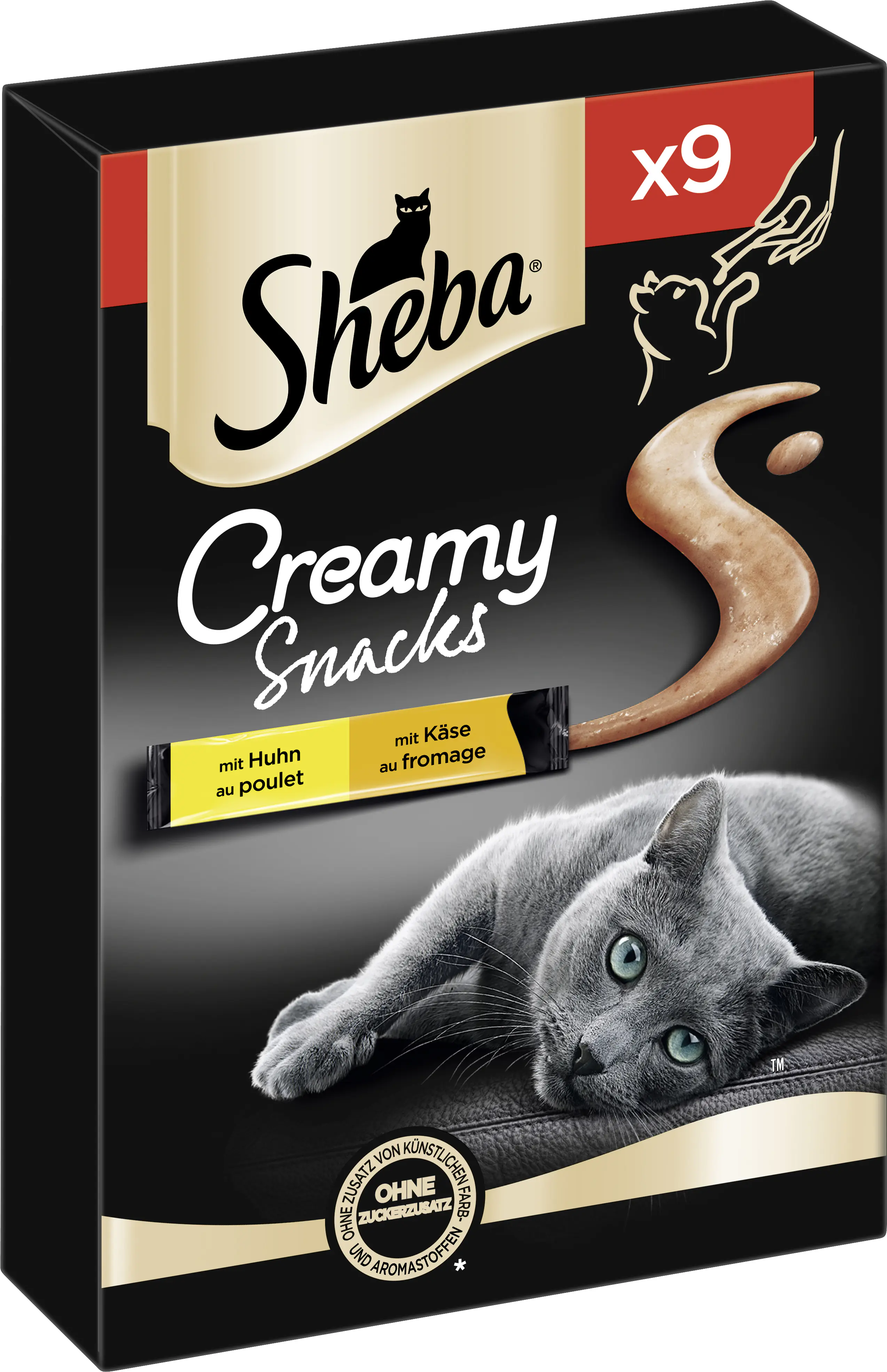 Sheba  Creamy Snacks Huhn & Käse Katzensnack 9 x 12g