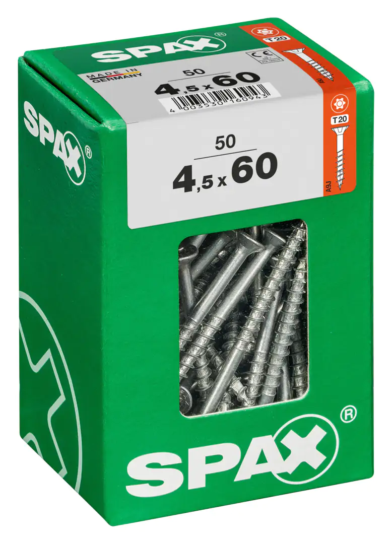 Spax Universalschrauben 4.5 x 60 mm TX 20 Senkkopf - 50 Stk.
