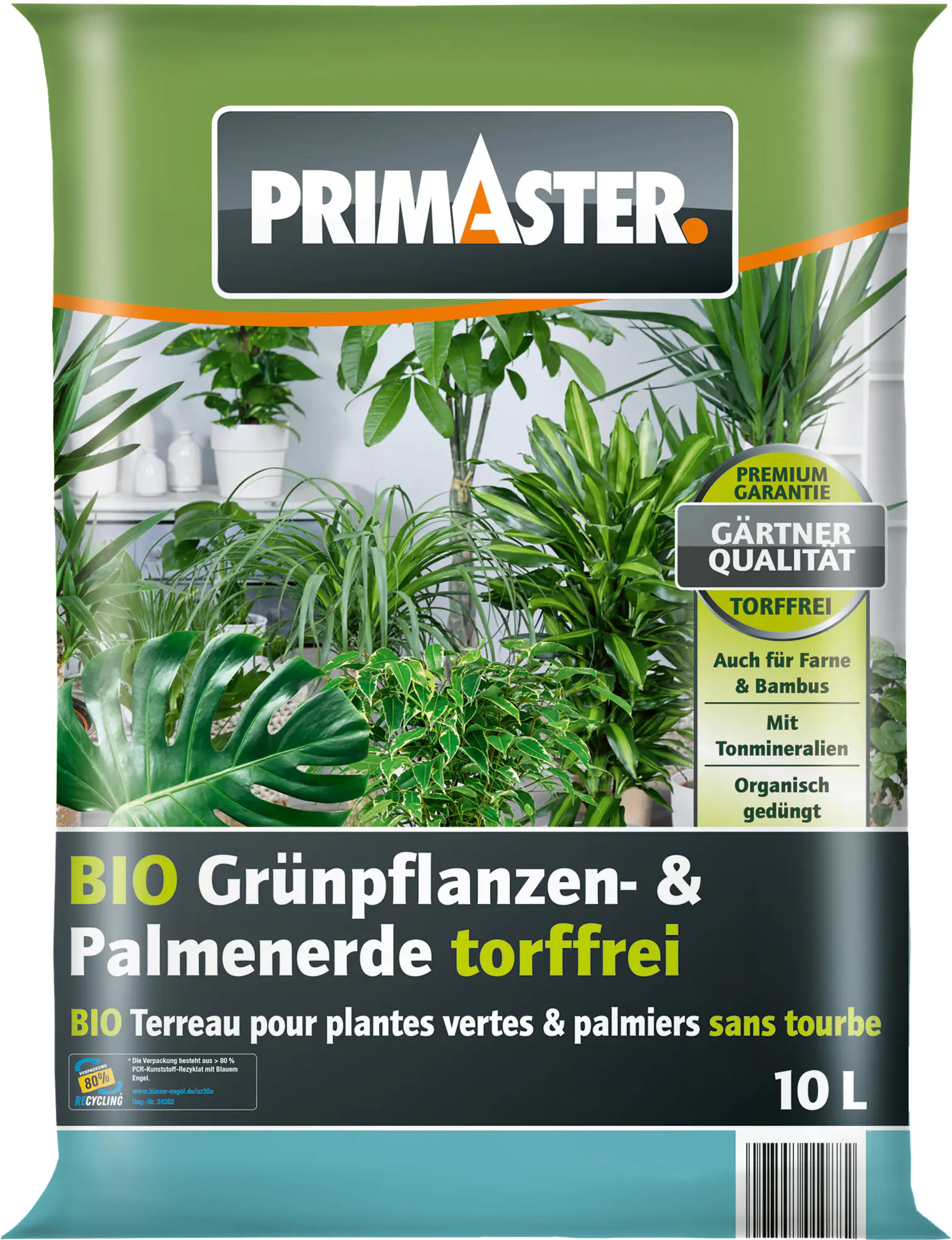 Primaster Bio Grünpflanzen- & Palmenerde torffrei 10 L Primaster Bio Grünpflanzen- & Palmenerde torffrei 10 L