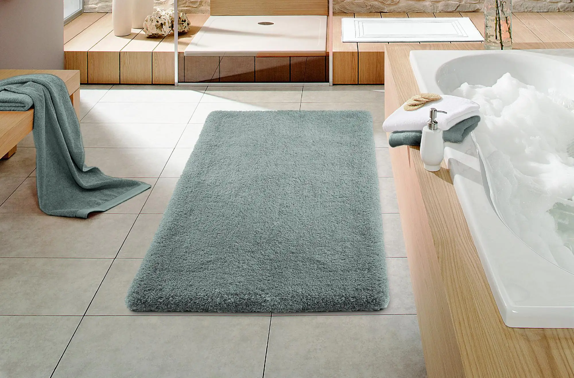 Primaster Badteppich grau 100 x 60 cm