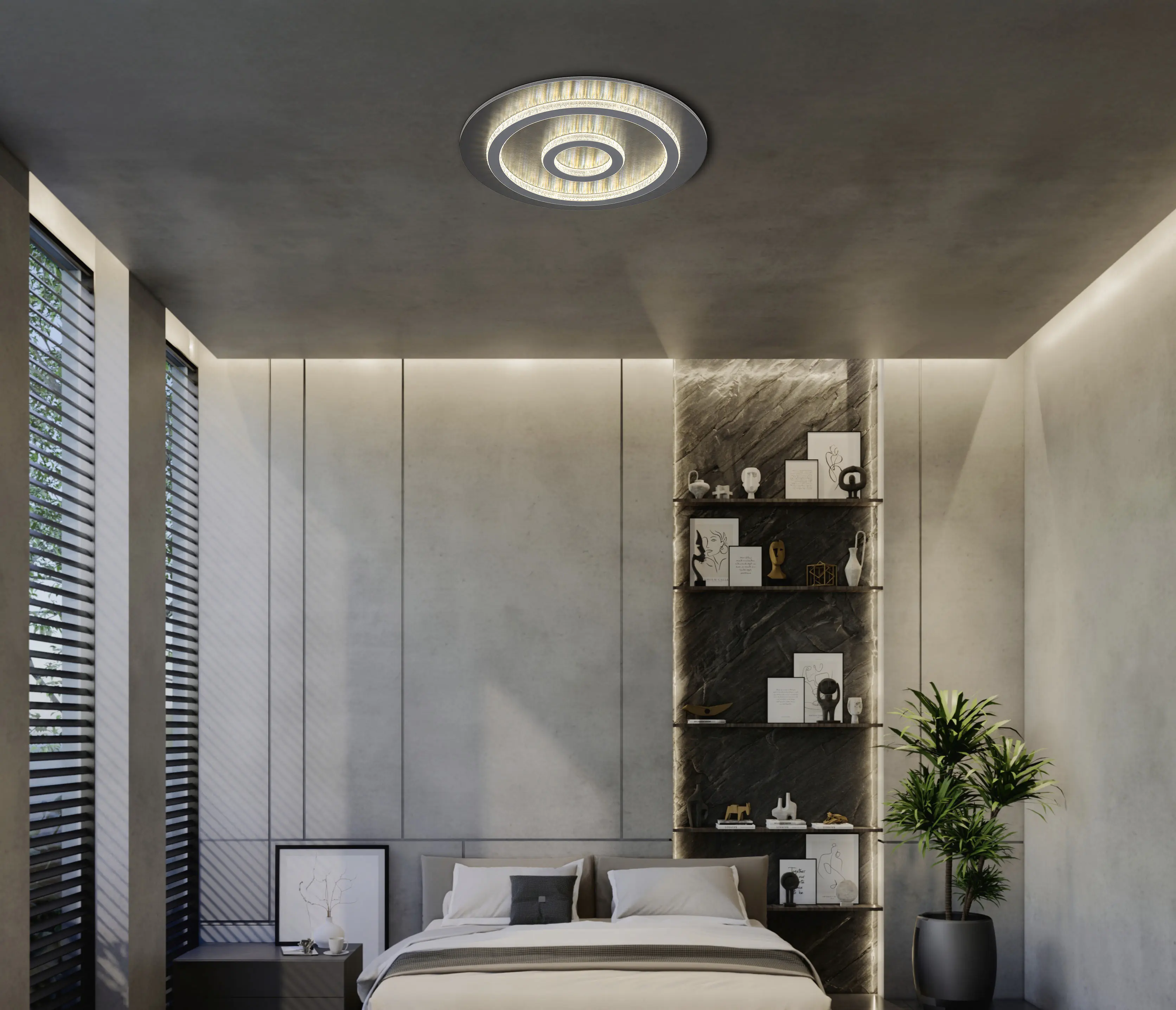 Globo Deckenleuchte Jayden Ø 45 x 5,5 cm schwarz warmweiß