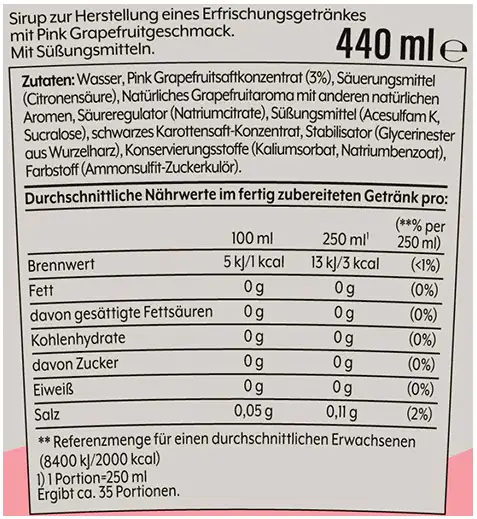 Sodastream Sirup Pink Grapefruit ohne Zucker, 440 ml