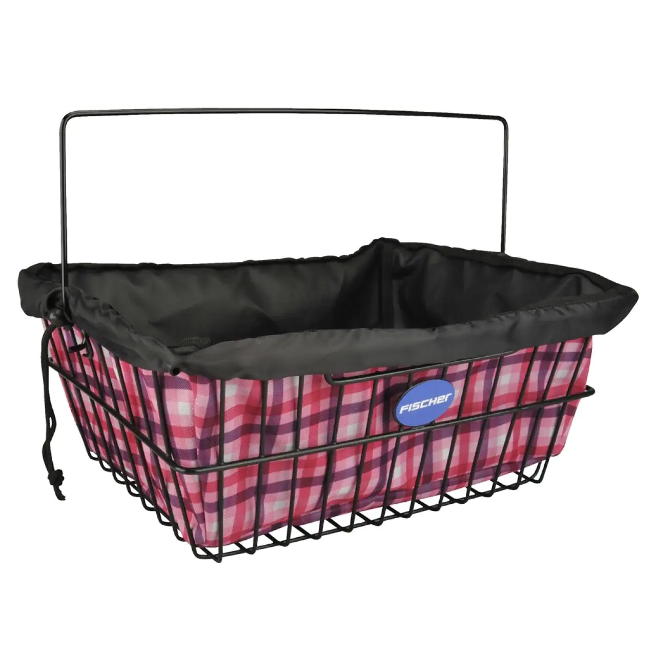 Fischer Gepäckträgerkorb Classic mit Textileinsatz 320x420x180mm