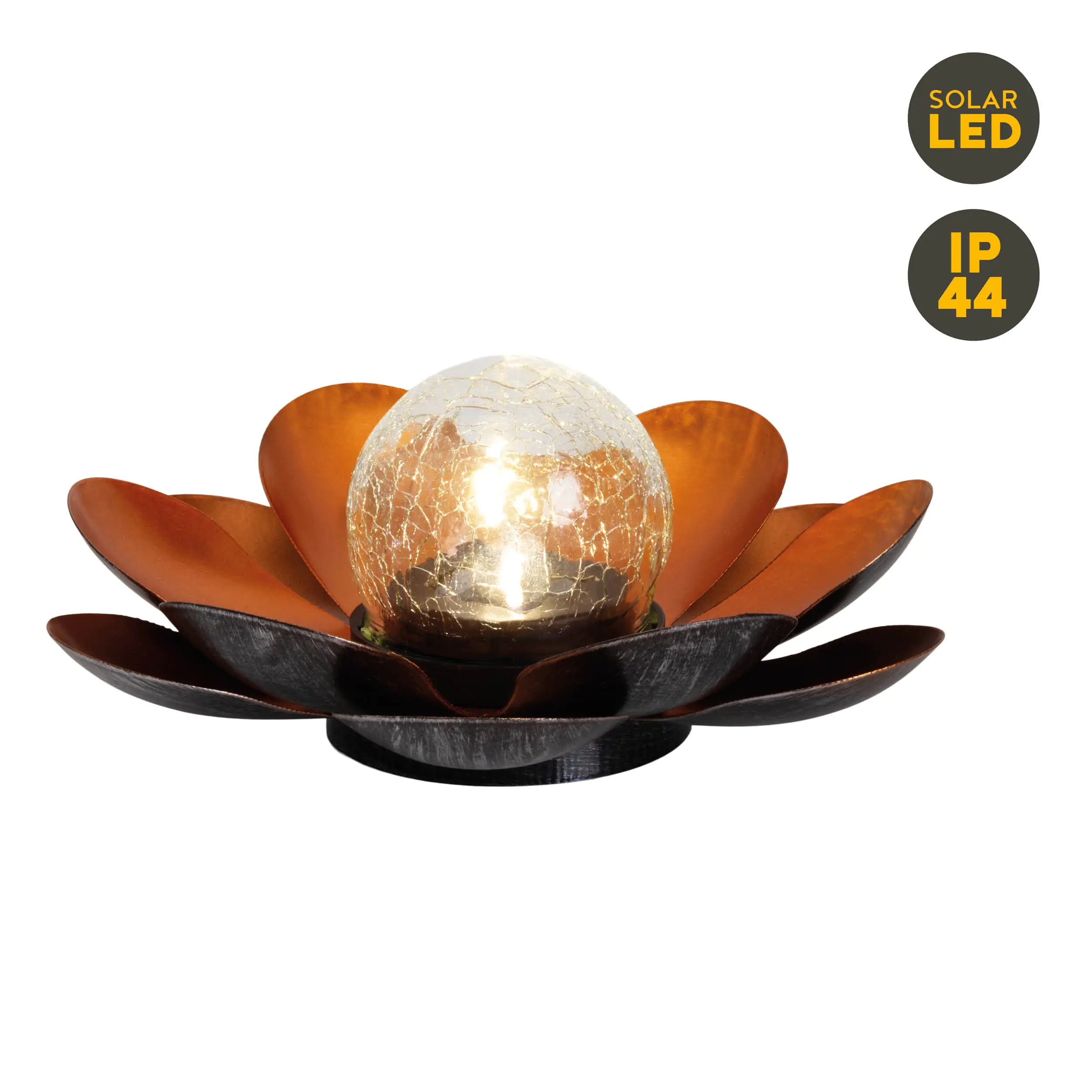 Light & More LED Solarleuchte Seerose kupfer