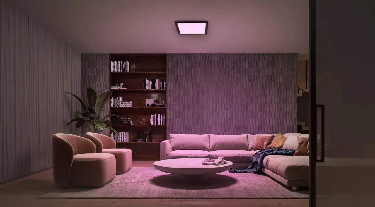 Philips Hue LED Deckenleuchte Tento + Dimmschalter eckig schwarz 39,5 x 39,5 cm RGB