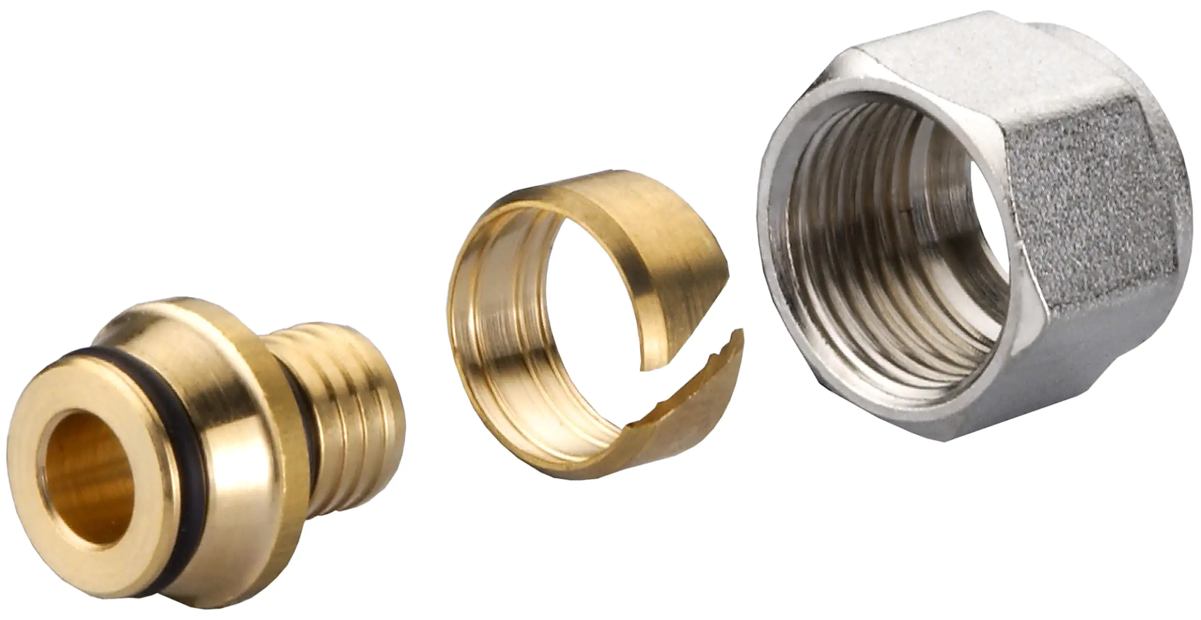 Cornat Schraub-Adapter komplett ø 16 mm 3/4" IG Messing vernickelt