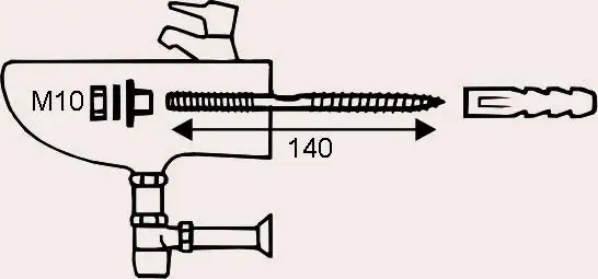 WT-Befestigung M10 x 140 mm