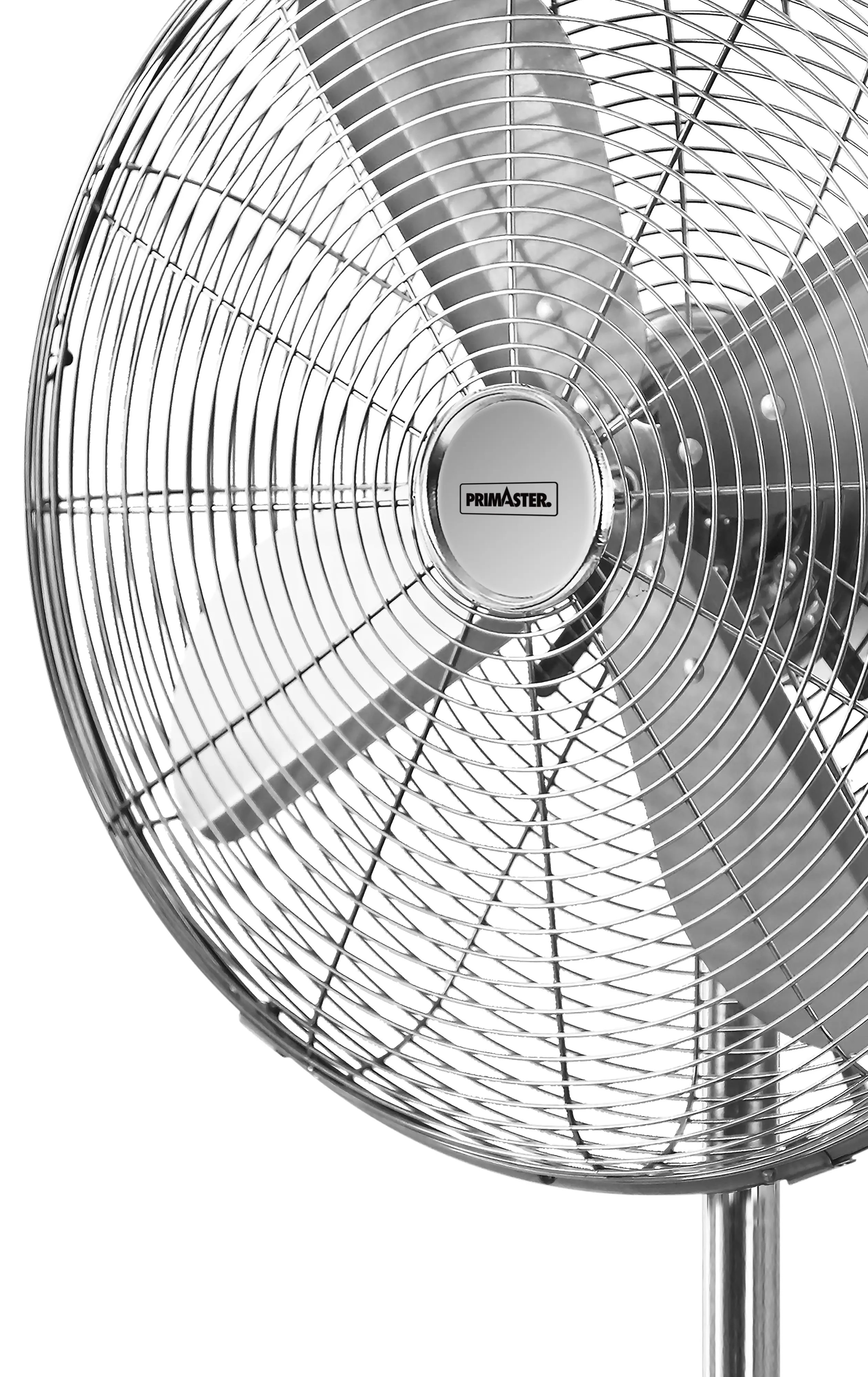 Primaster Standventilator mit 3 Stufen Ø 40 cm verstellbar 91 - 128 cm verchromt