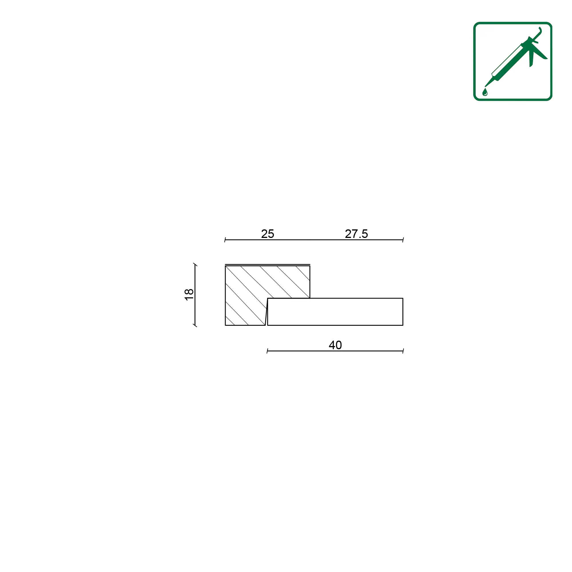 Neuhofer Abschlussleiste für Akustikpaneele 275 x 5,3 x 1,8 cm beton Dekor 