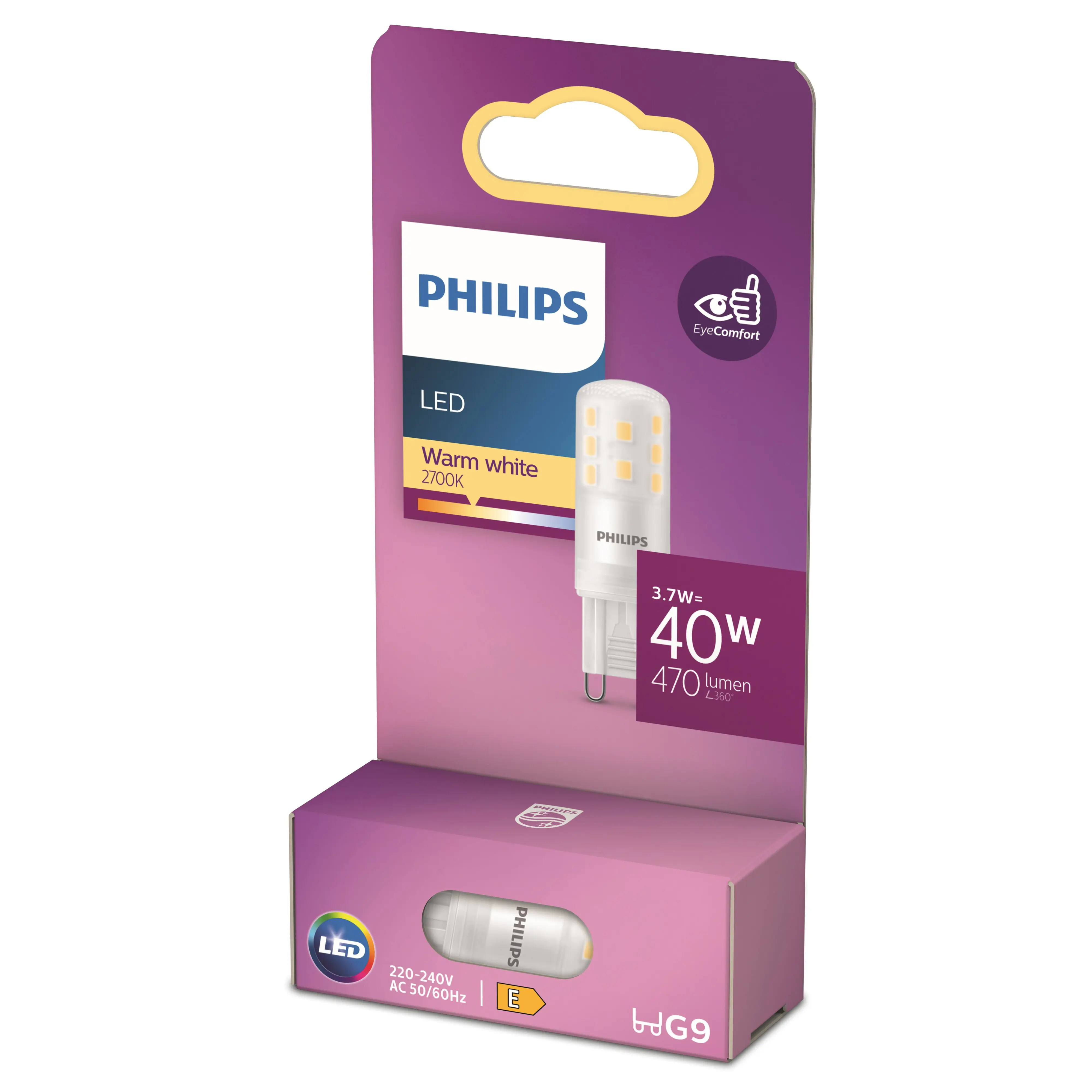 Philips LED Leuchtmittel G9 3,7W 470lm 2700K 