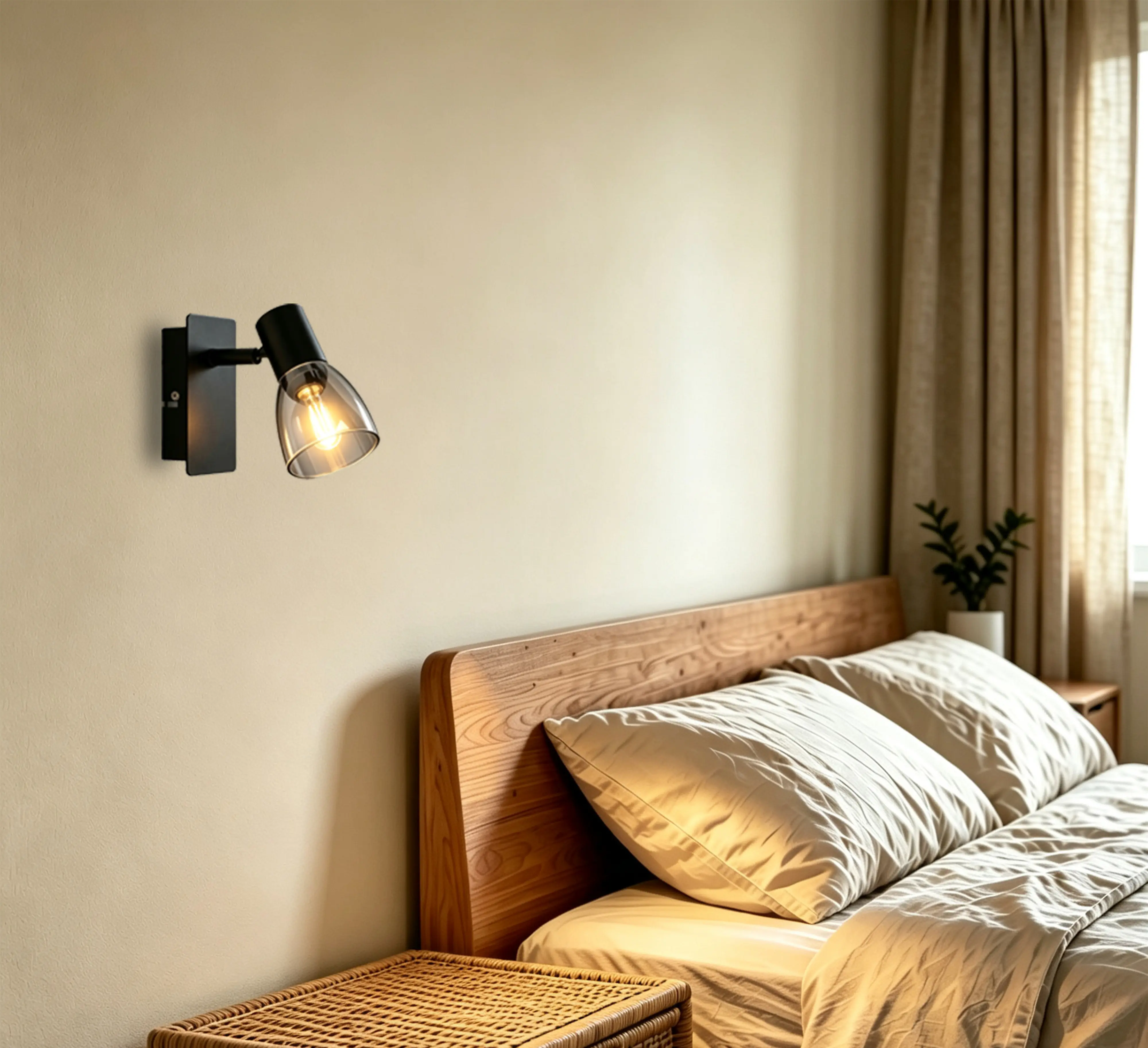 Primaster LED-Wandlampe 1er Spot Miami E14 12 x 12,5 cm schwarz 