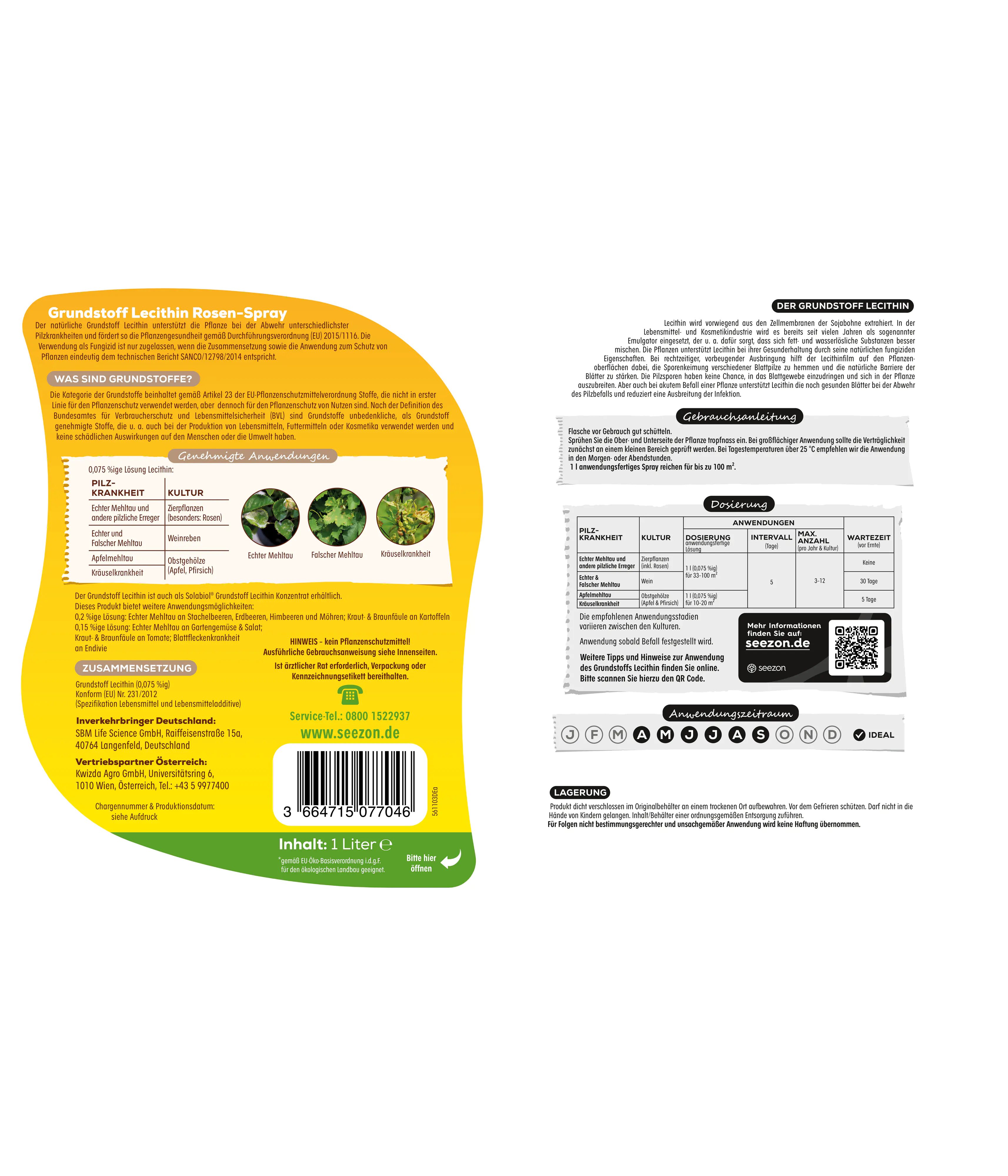Solabiol Grundstoff Lecithin Rosen-Spray natürliche Pilzabwehr 1 l Solabiol Grundstoff Lecithin Rosen-Spray natürliche Pilzabwehr 1 l