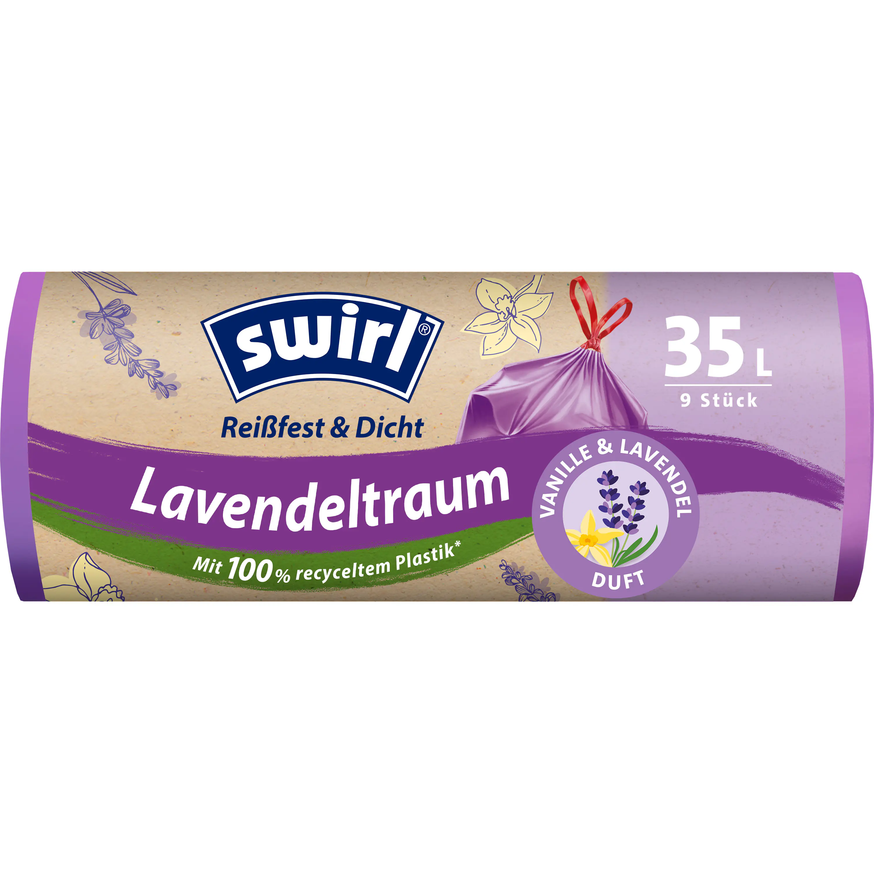 Swirl® 35 L Duft-Müllbeutel Lavendeltraum Reißfest & Dicht
