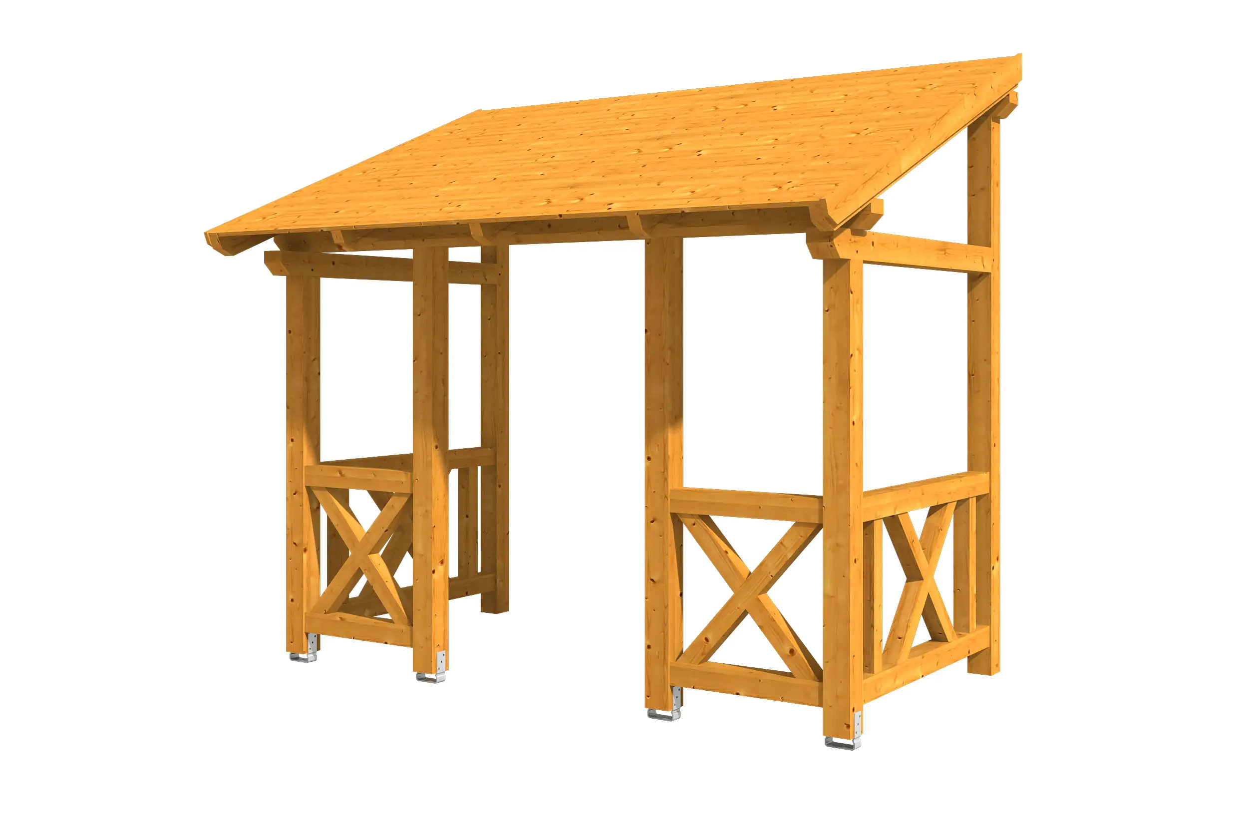 SKAN HOLZ Vordach Paderborn Typ 7 336 x 202 cm, lasiert in Eiche hell