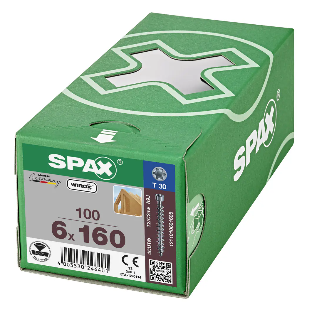 Spax Holzbauschrauben 6.0 x 160 mm TX 30 Zylinderkopf - 100 Stk.
