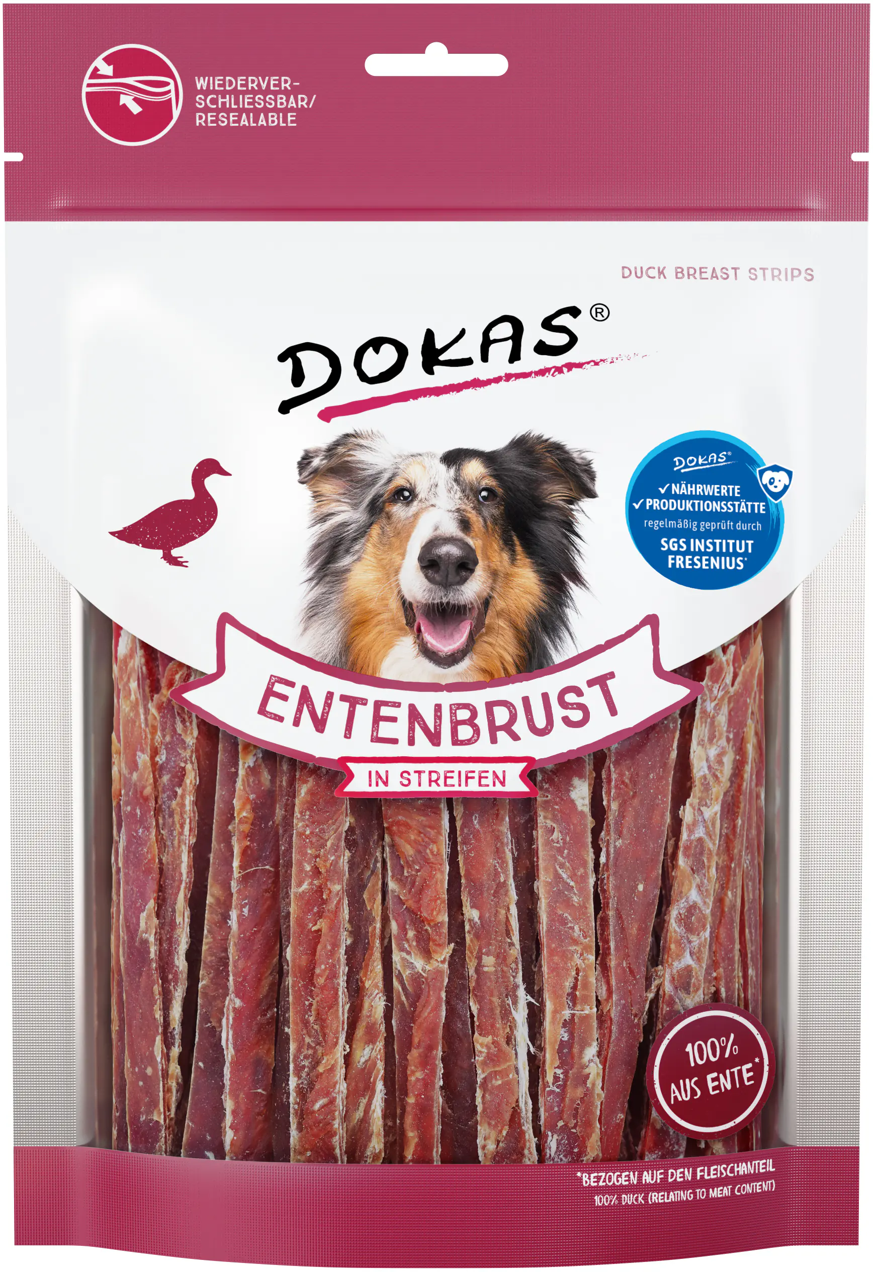 Dokas Hundesnack Entenbrust in Streifen 250 g
