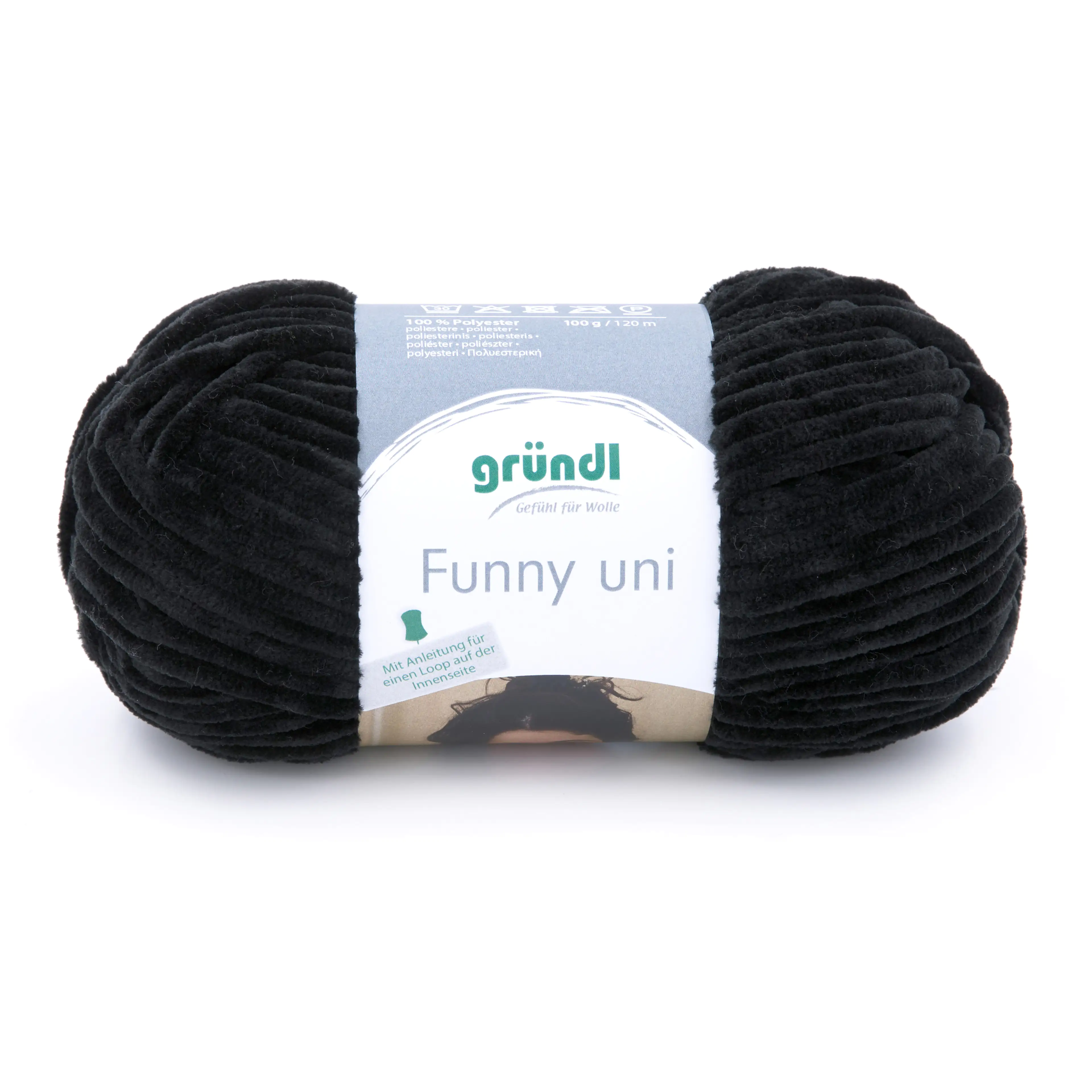 Gründl Wolle Funny uni 100 g schwarz