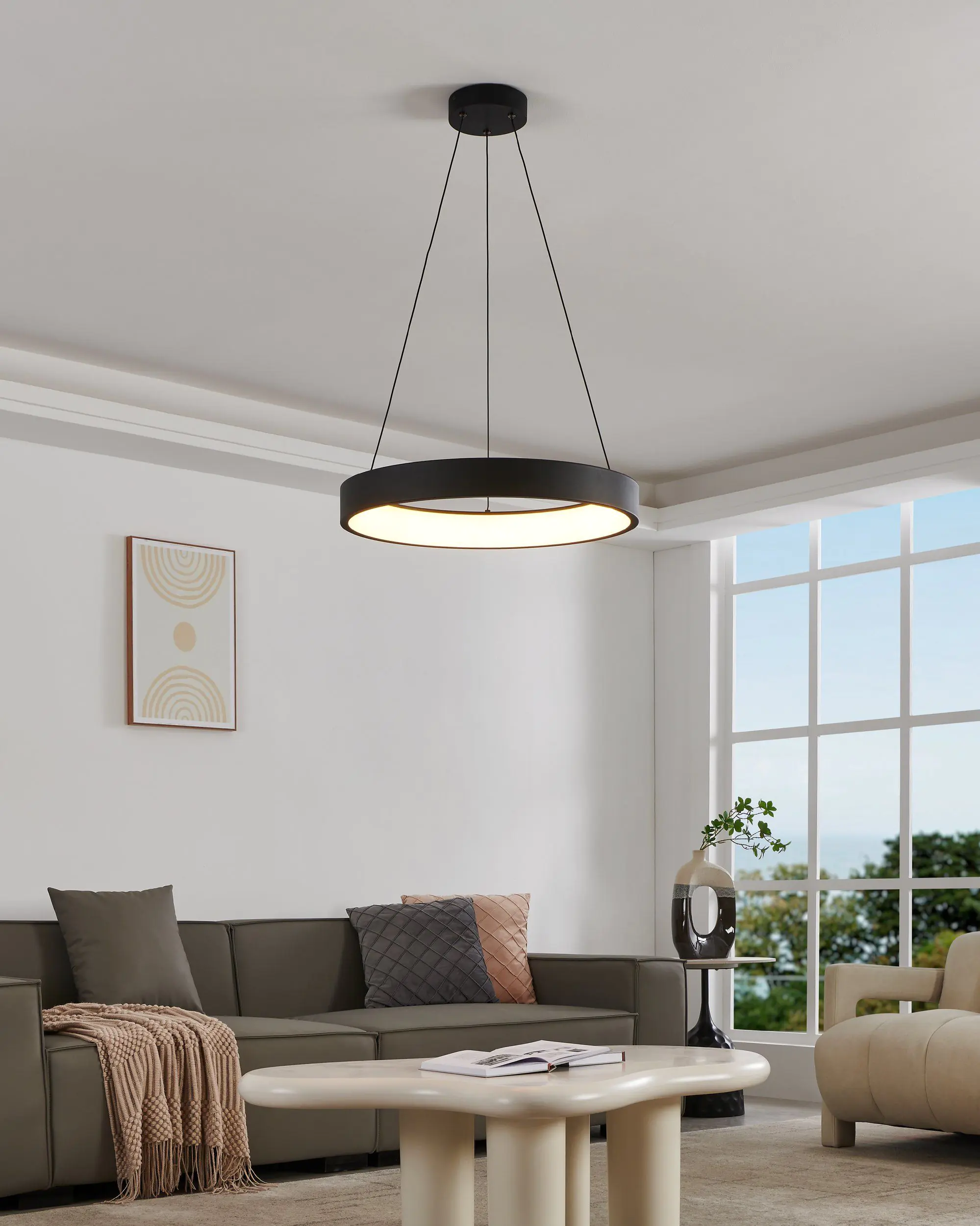 Eglo Connect LED Pendelleuchte Marghera-Z schwarz Ø 60 cm dimmbar, ww-kw Eglo Connect LED Pendelleuchte Marghera-Z schwarz Ø 60 cm dimmbar, ww-kw