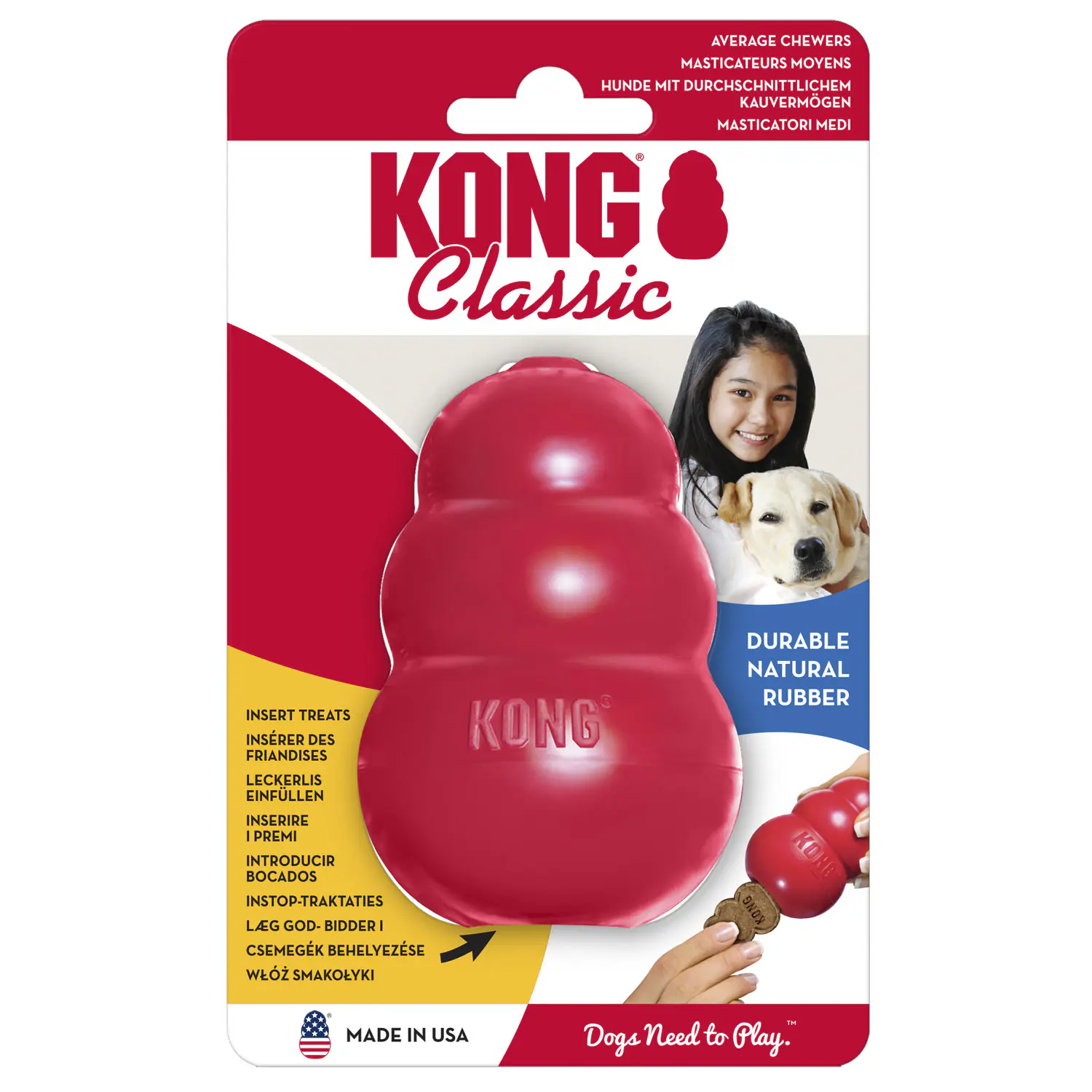 Kong Hundespielzeug Classic 7 cm rot