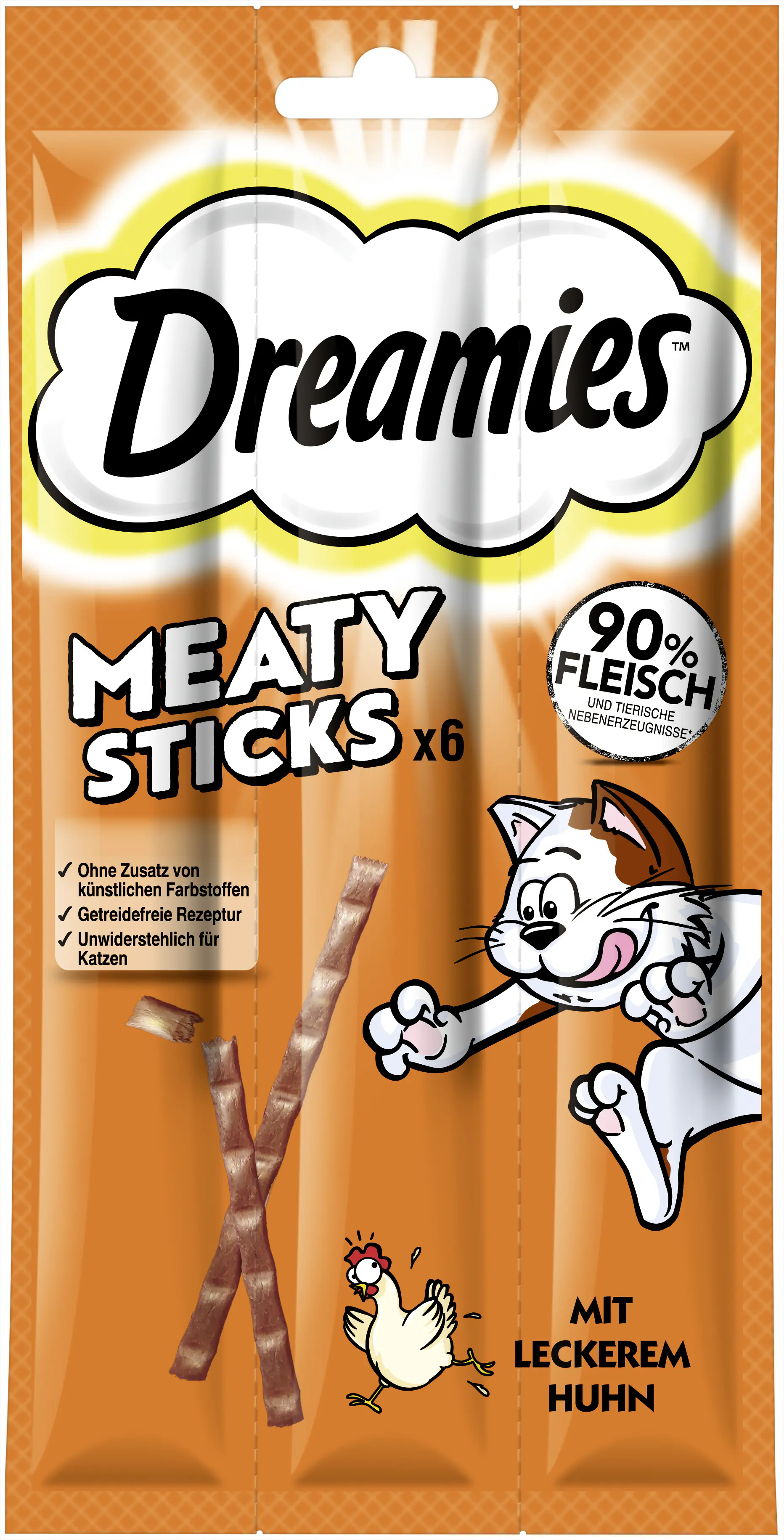 Dreamies Katzen Leckerli Meaty Sticks 6 x 5 g Huhn