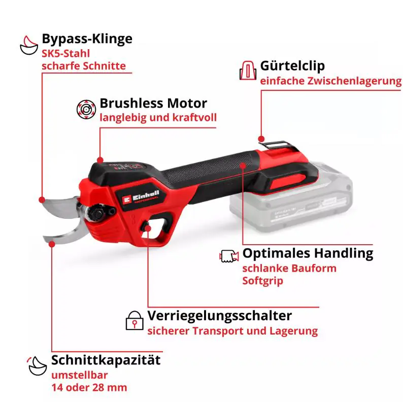 Einhell Akku-Astschere PROFESSIONAL GP-LS 18/28 Li BL-Solo Einhell Akku-Astschere PROFESSIONAL GP-LS 18/28 Li BL-Solo