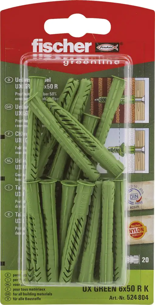 Fischer Universaldübel UX green Fischer Universaldübel UX green 6.0 x 50 mm - 20 Stück