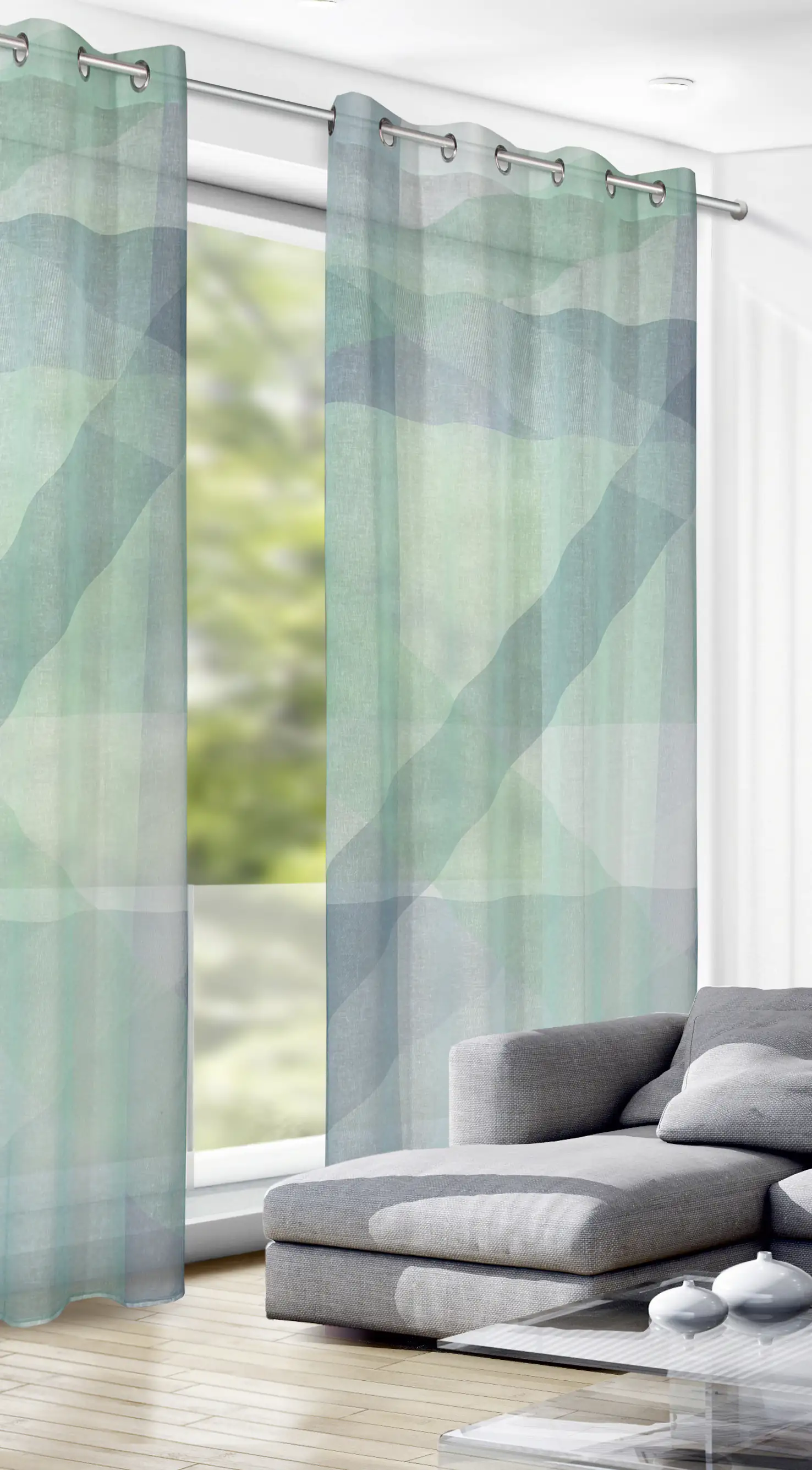 Neusser Collection Ösenschal Grafik türkis, 135 x 245 cm Neusser Collection Ösenschal Grafik türkis, 135 x 245 cm