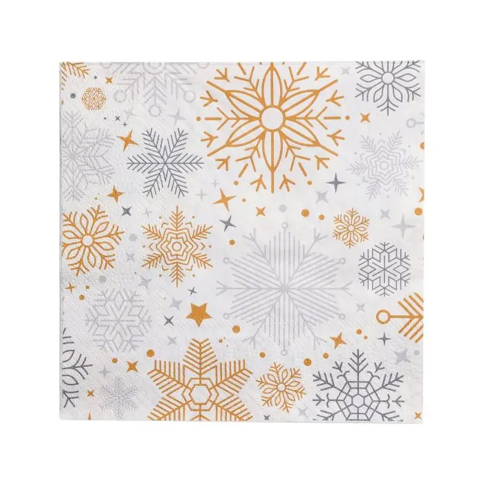 Eglo Servietten Sterne Pasig gold/grau 16,5 x 16,5 cm - 20er Pack