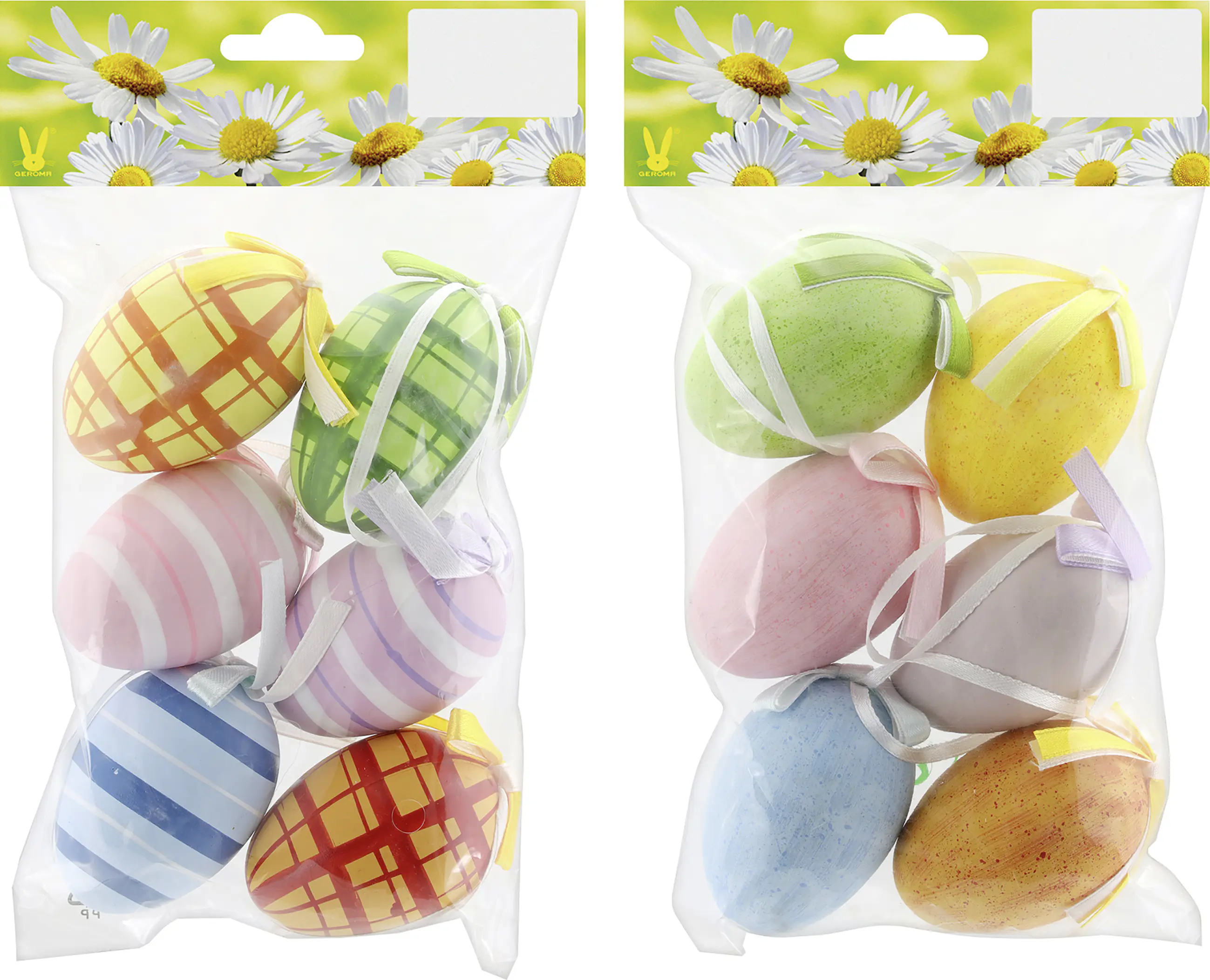 Ostereier zum Hängen Kunststoff 6 cm 6 Stück bunt