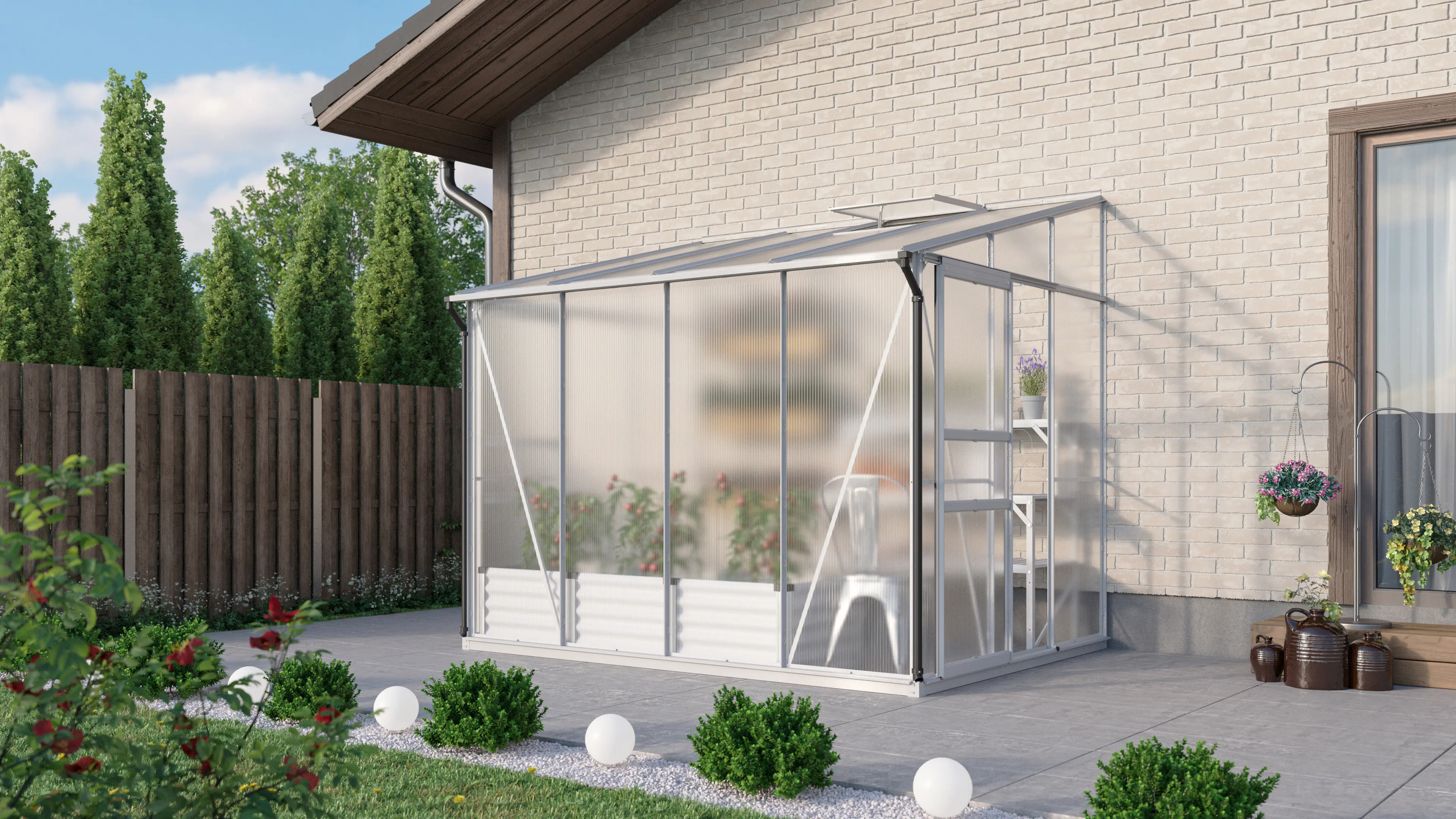 Vitavia Gewächshaus Osiris 5200 201 x 262 cm 4 mm Hohlkammerplatten Vitavia Gewächshaus Osiris 5200 201 x 262 cm 4 mm Hohlkammerplatten