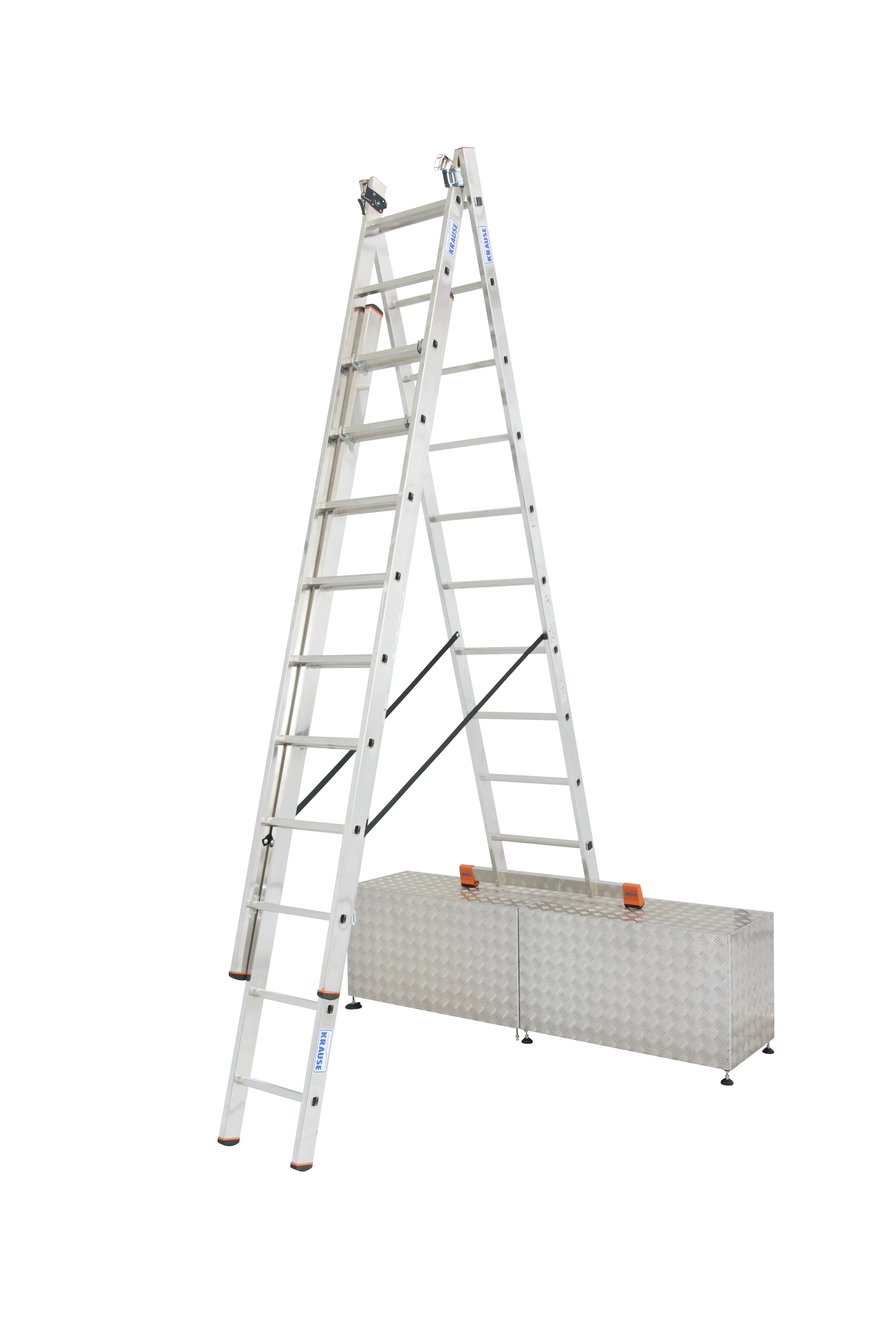 Krause Aluminium-Vielzweckleiter CORDA Globus mit Treppenfunktion 7 m