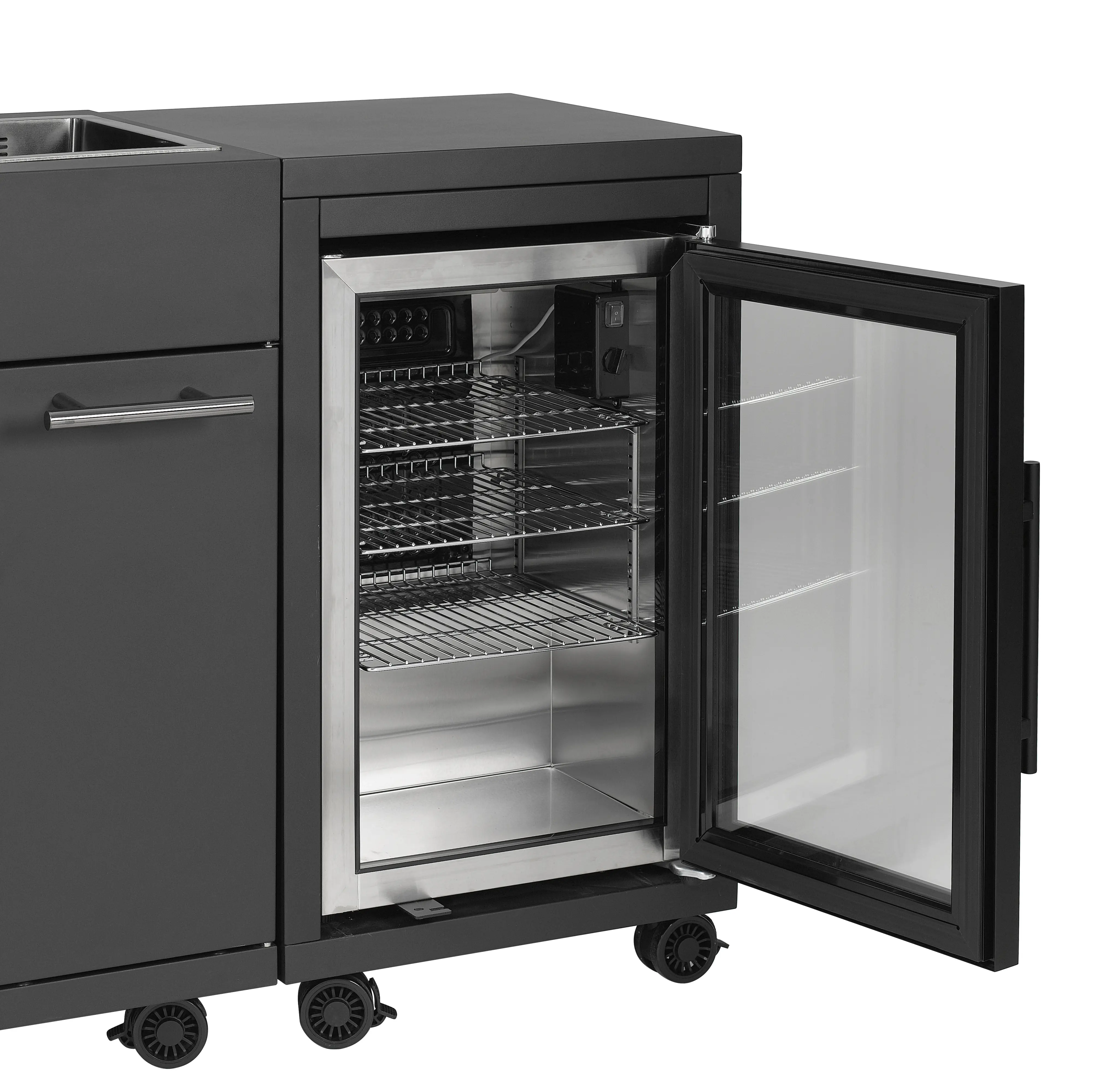 Primaster Outdoorküche Oakfield inkl. Gasgrill + Kühlschrank & Spüle 274 x 122 cm