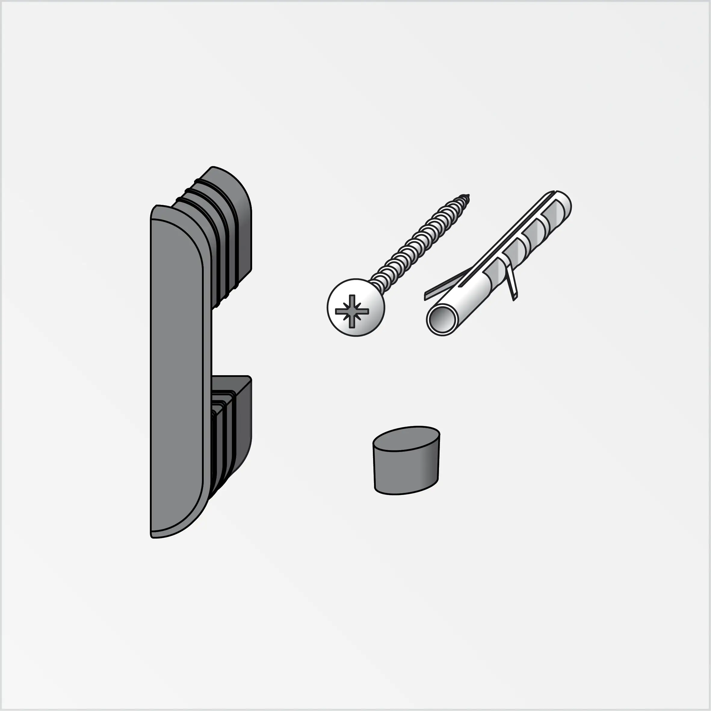 coaxis®-Wand-Befestigungs-Set, PVC (Kunststoff)
