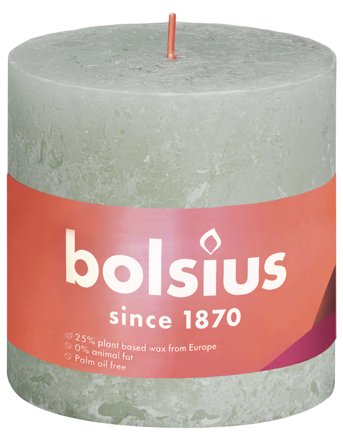 Bolsius Rustik Stumpenkerzen nebliges grün, Höhe: 10 cm, Ø 10 cm