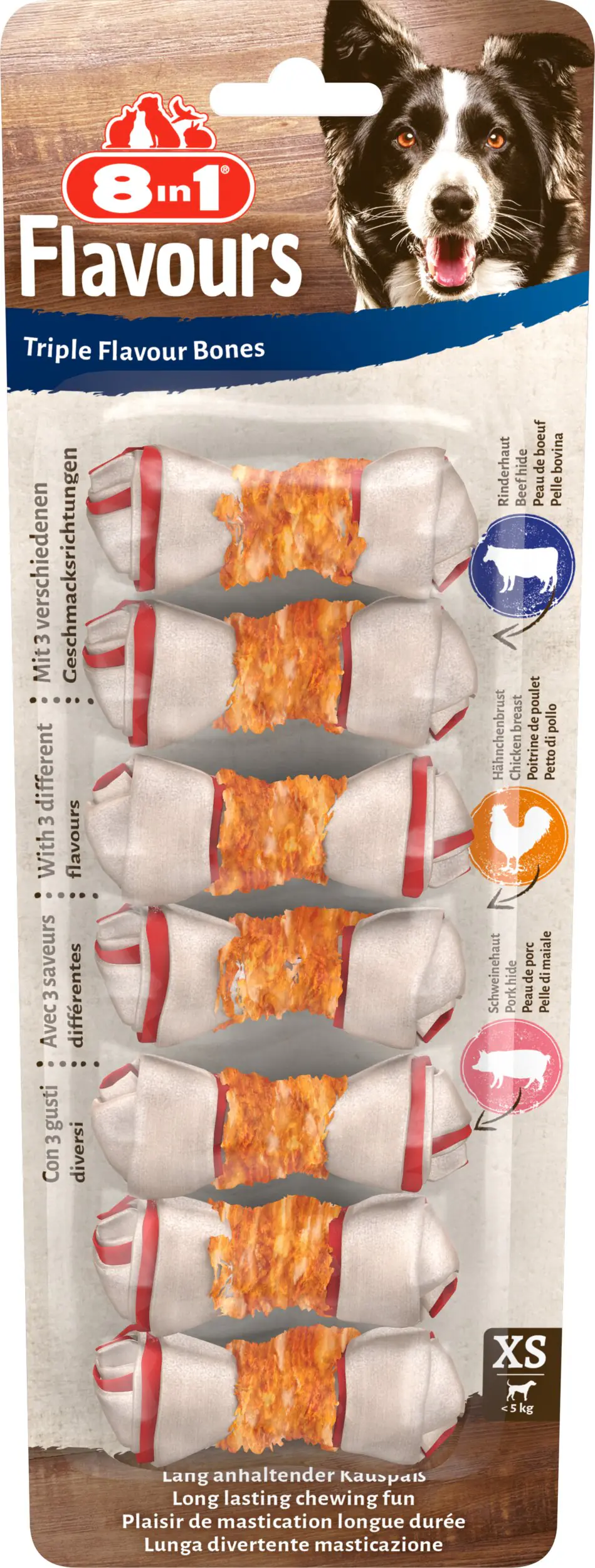8in1 Flavours Kauknochen Triple Flavour XS