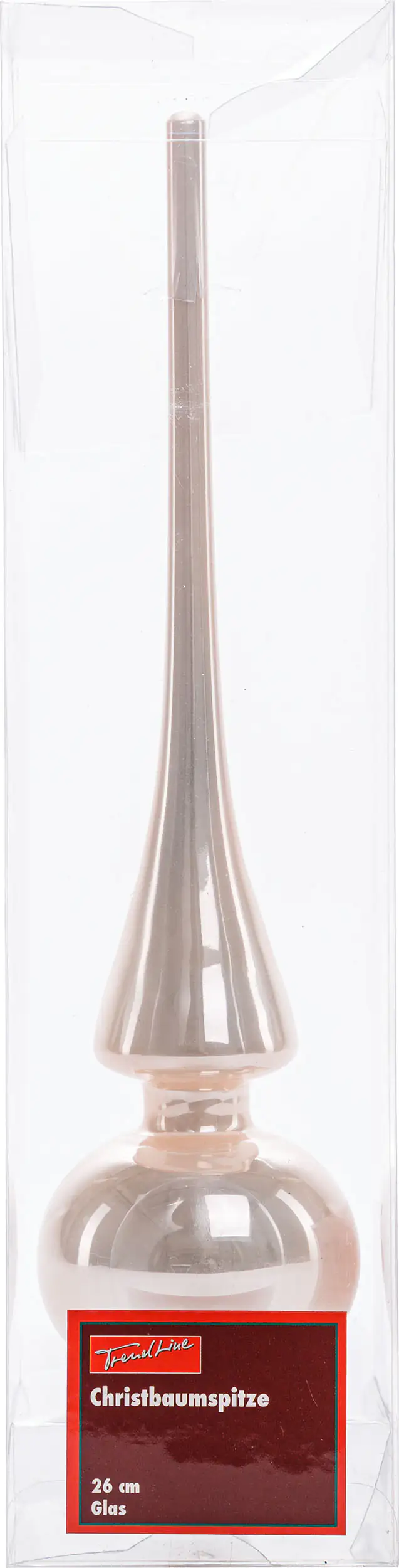 2076601552215_01 TrendLine Christbaumspitze aus Glas 26 cm champagner glänzend