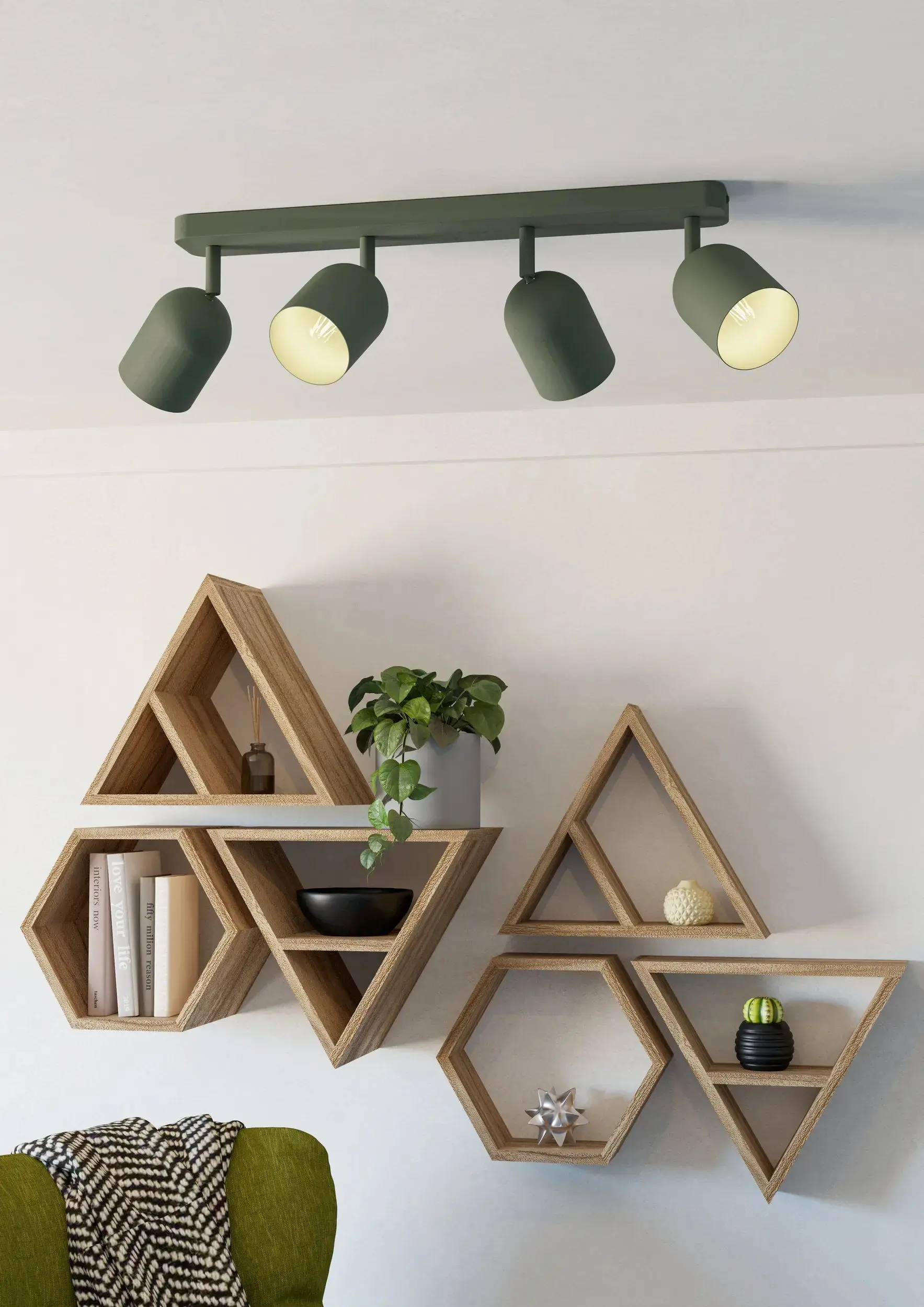 Eglo Leuchten 4er Spot Tilston grün 58 x 21 cm