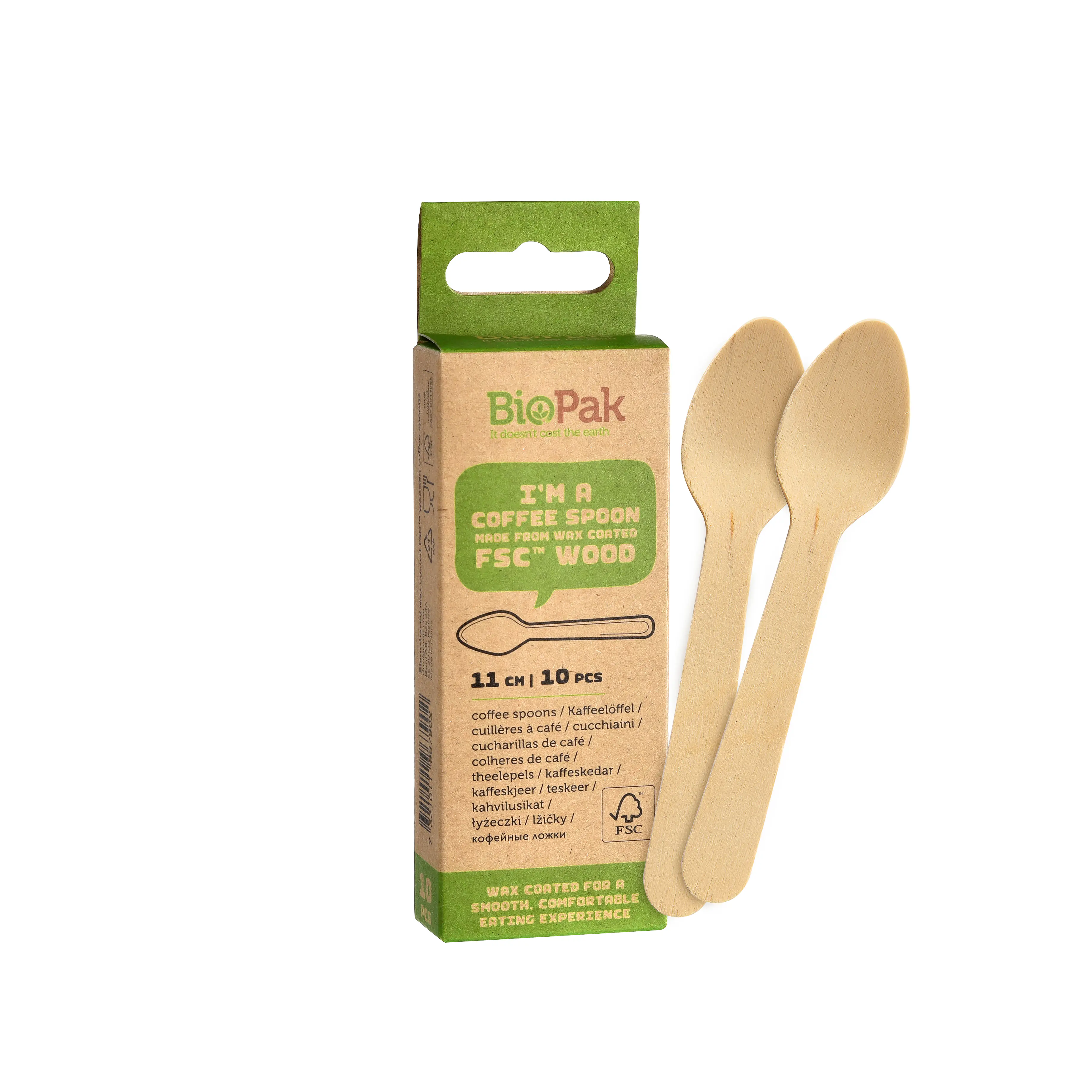 Biopak Kaffeelöffel Holz 11 cm - 10 Stk.