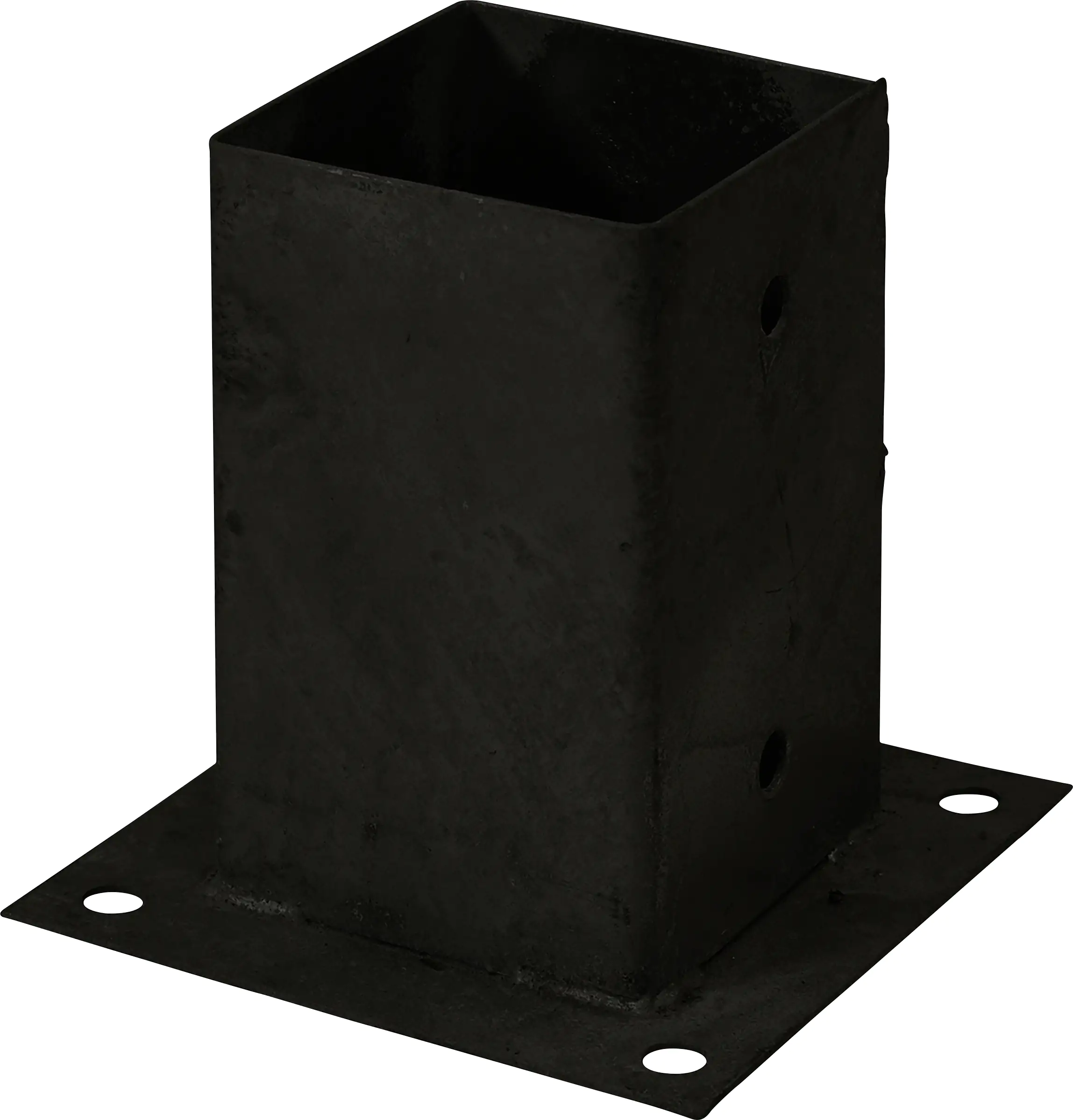 Plus Pfostenfuss Cubic f. 9x9 cm Feuerverzinkt/Pulverlackiert RAL 9005 Schwarz