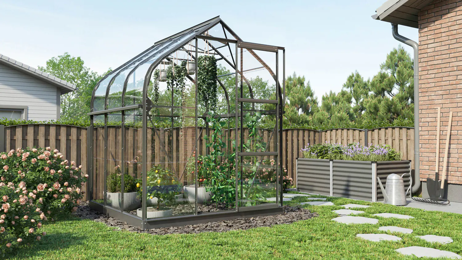 Vitavia Gewächshaus Orion 3800 202 x 195 cm 3 mm Sicherheitsglas Vitavia Gewächshaus Orion 3800 202 x 195 cm 3 mm Sicherheitsglas