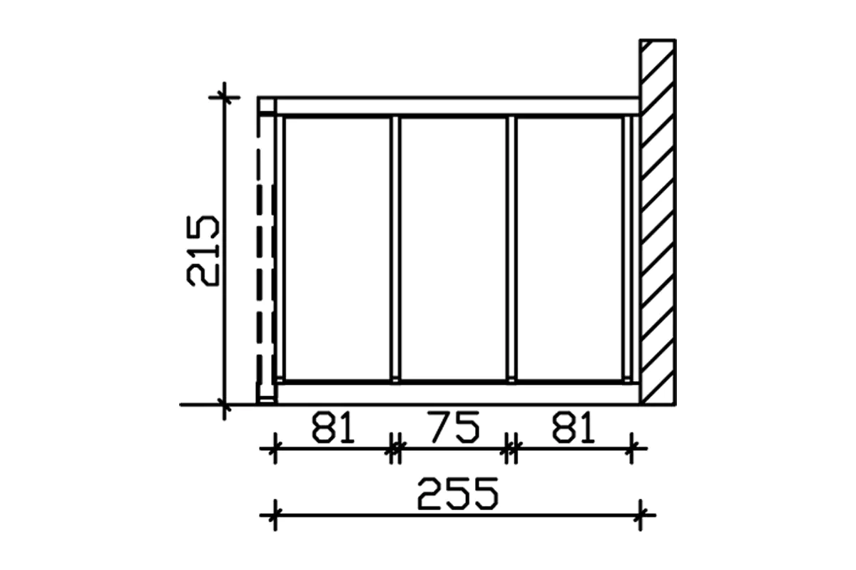 SKAN HOLZ Seitenwand m. Polycarbonatplatten 255 x 200 cm, Douglasie